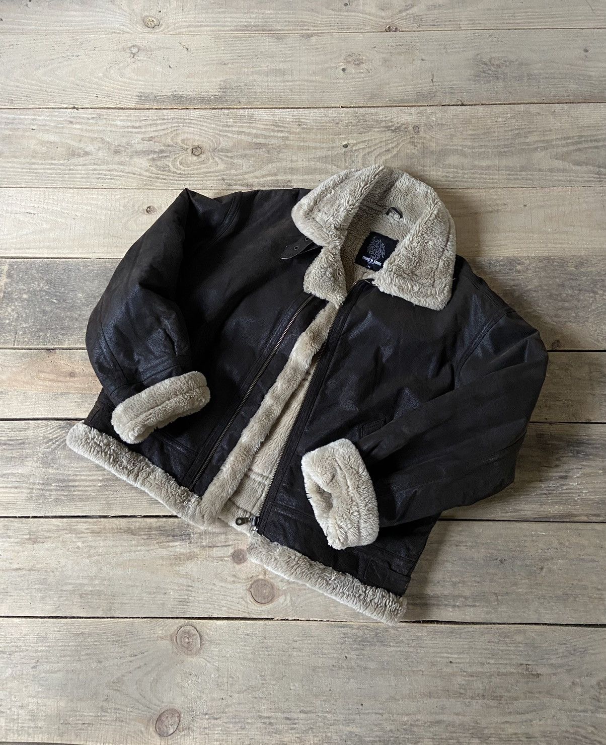 Vintage Sheepskin Jacket Y2k leather