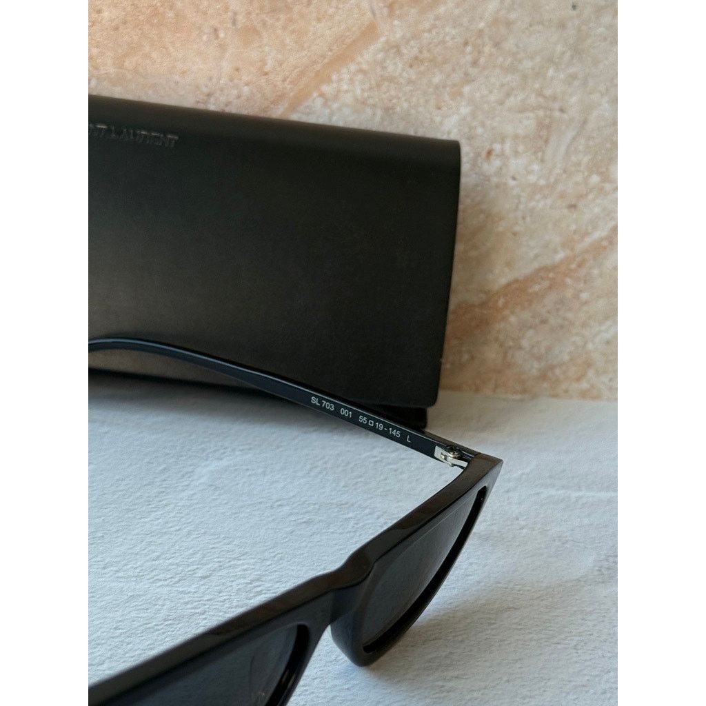 Saint Laurent Paris NEW Saint Laurent SL703 Black Slim Cat Eye Sunglasses Size ONE SIZE - 6 Thumbnail