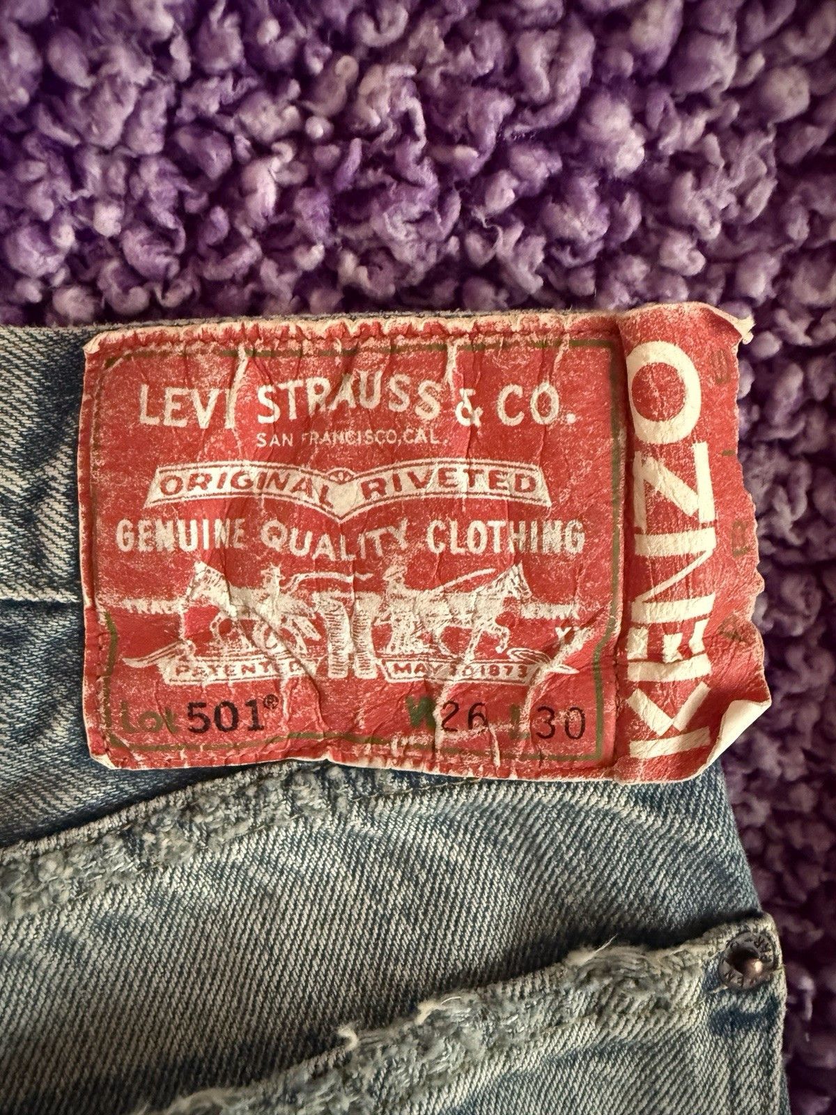 Kenzo × Levi's 501 1933 Distressed Jeans Stone BI Dirty Blue Denim Size 26 Size US 26 / EU 42 - 5 Thumbnail