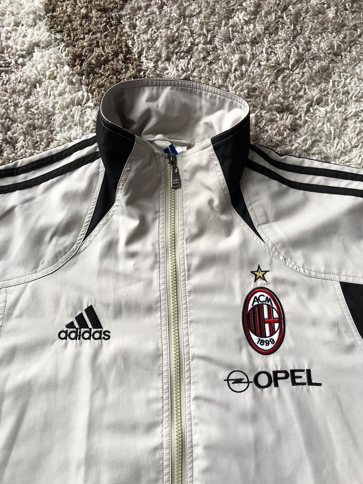 90s Vintage Adidas AC Milan Opel Top Zip Up Jacket