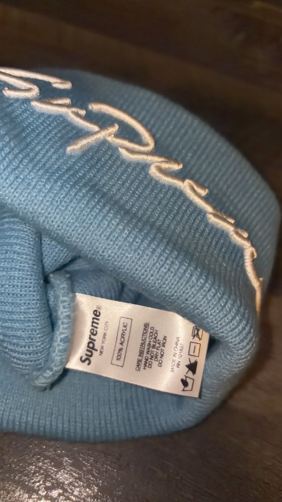 Supreme Supreme Classic Script Beanie Light Blue Size ONE SIZE - 5 Thumbnail