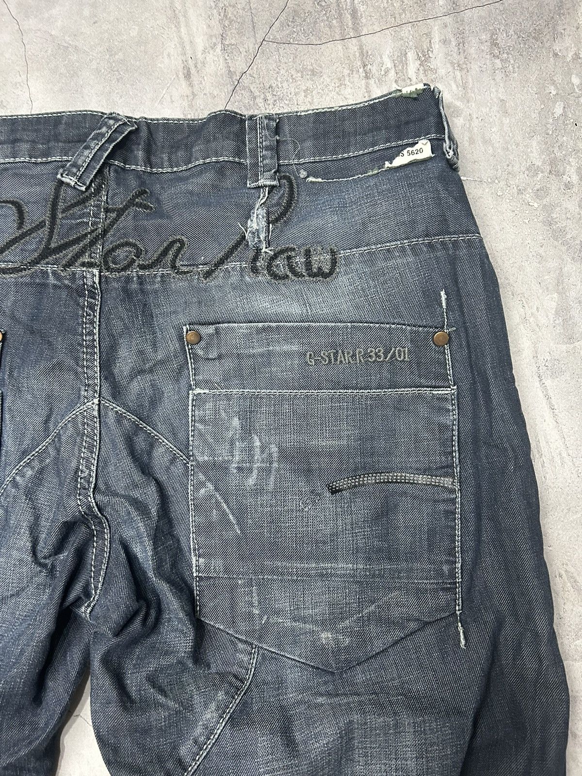 G-Star × Vintage G-Star Raw Denim Jeans Pants Trousers Big Logo Cargo Baggy Size US 34 / EU 50 - 8 Thumbnail