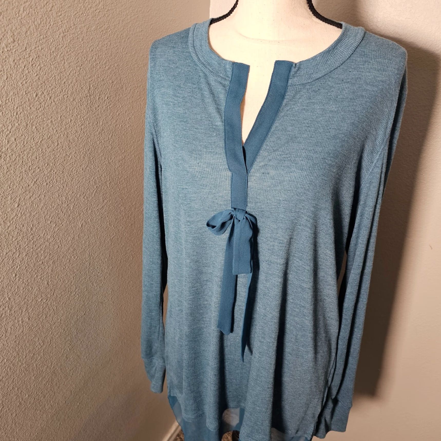 Vintage VINTAGE Simply Vera Vera Wang Women's Sweater Pullover Knit Long Sleeve Casual Formal XL Blue Size XL / US 12-14 / IT 48-50 - 5 Thumbnail