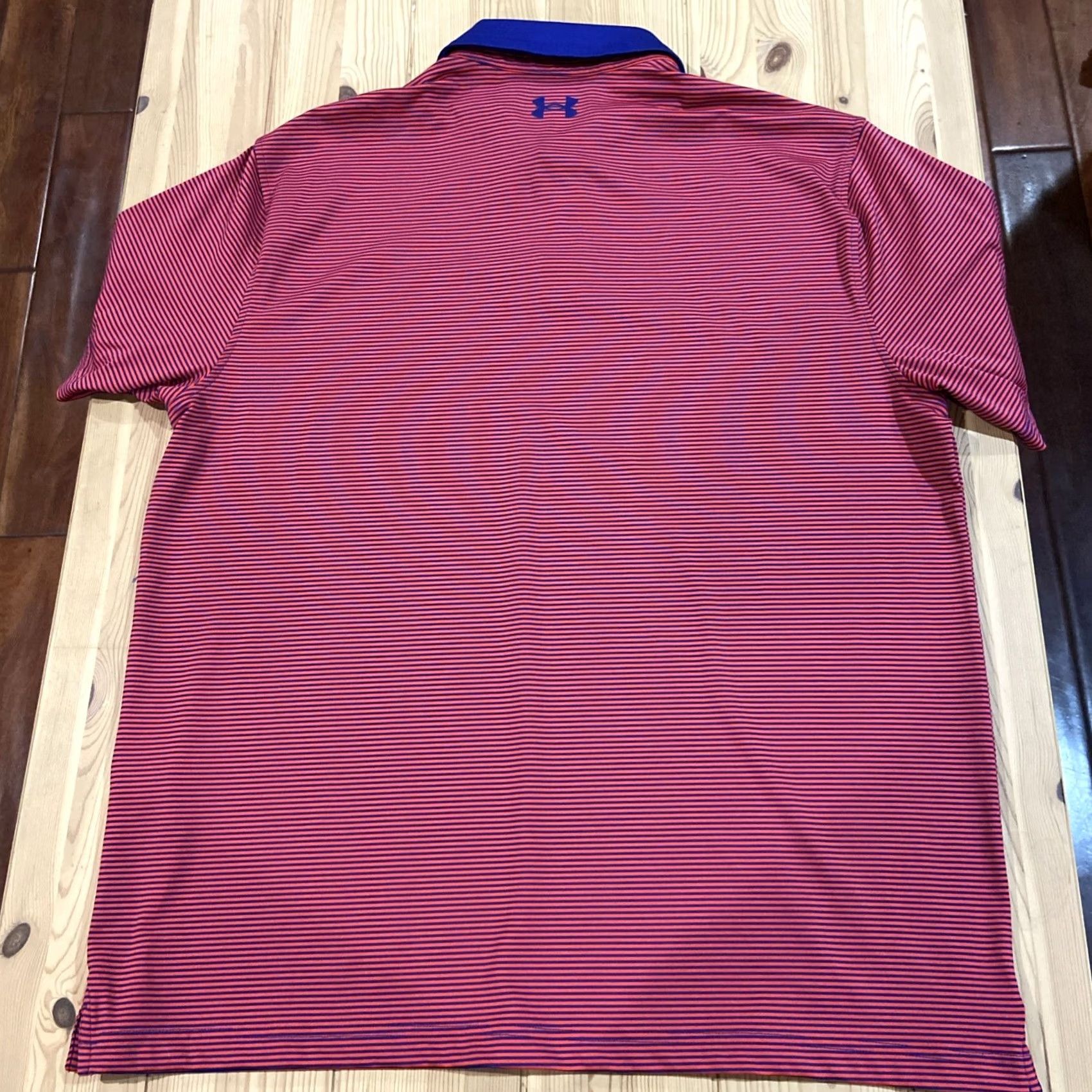 Under Armour Under Armour Polo Shirt Mens XL The Playoff Striped Red Blue Golf Shirt Casual Activewear Size US XL / EU 56 / 4 - 6 Thumbnail