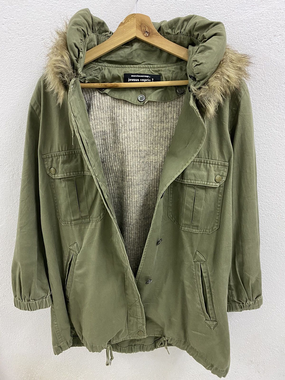 image of Issey Miyake x Mercibeaucoup Jevous Enprie Hooded Parkas Jacket in Green, Men's (Size Large)