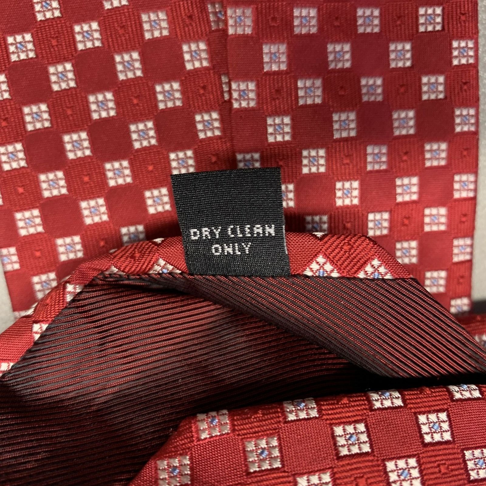 Other BORRELLI Red Cream Squares Silk Tie Size ONE SIZE - 4 Thumbnail