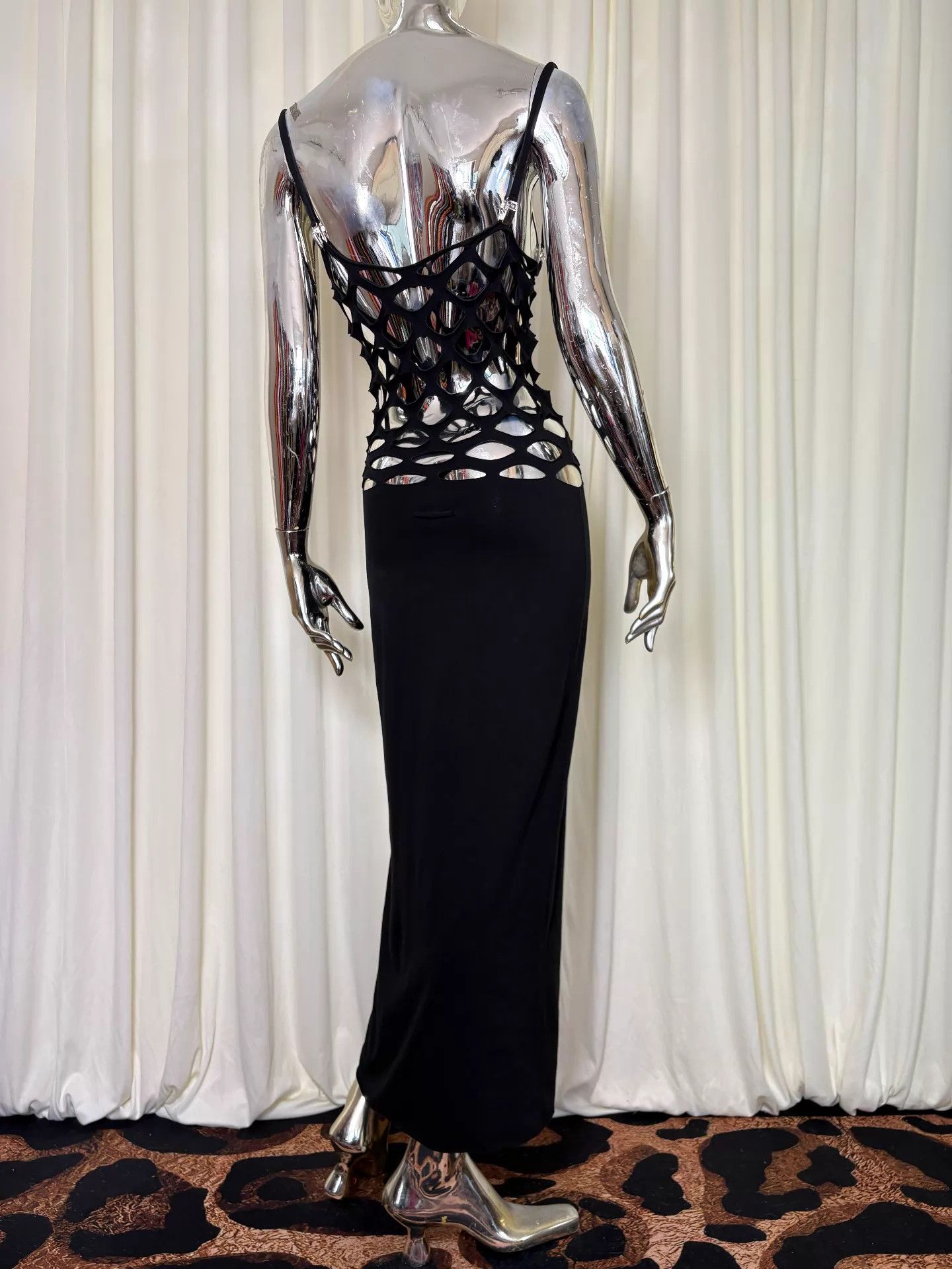 Jean Paul Gaultier JPG Vintage Cutout Decon Mesh Eyelet Garter Dress S Size S / US 4 / IT 40 - 4 Thumbnail