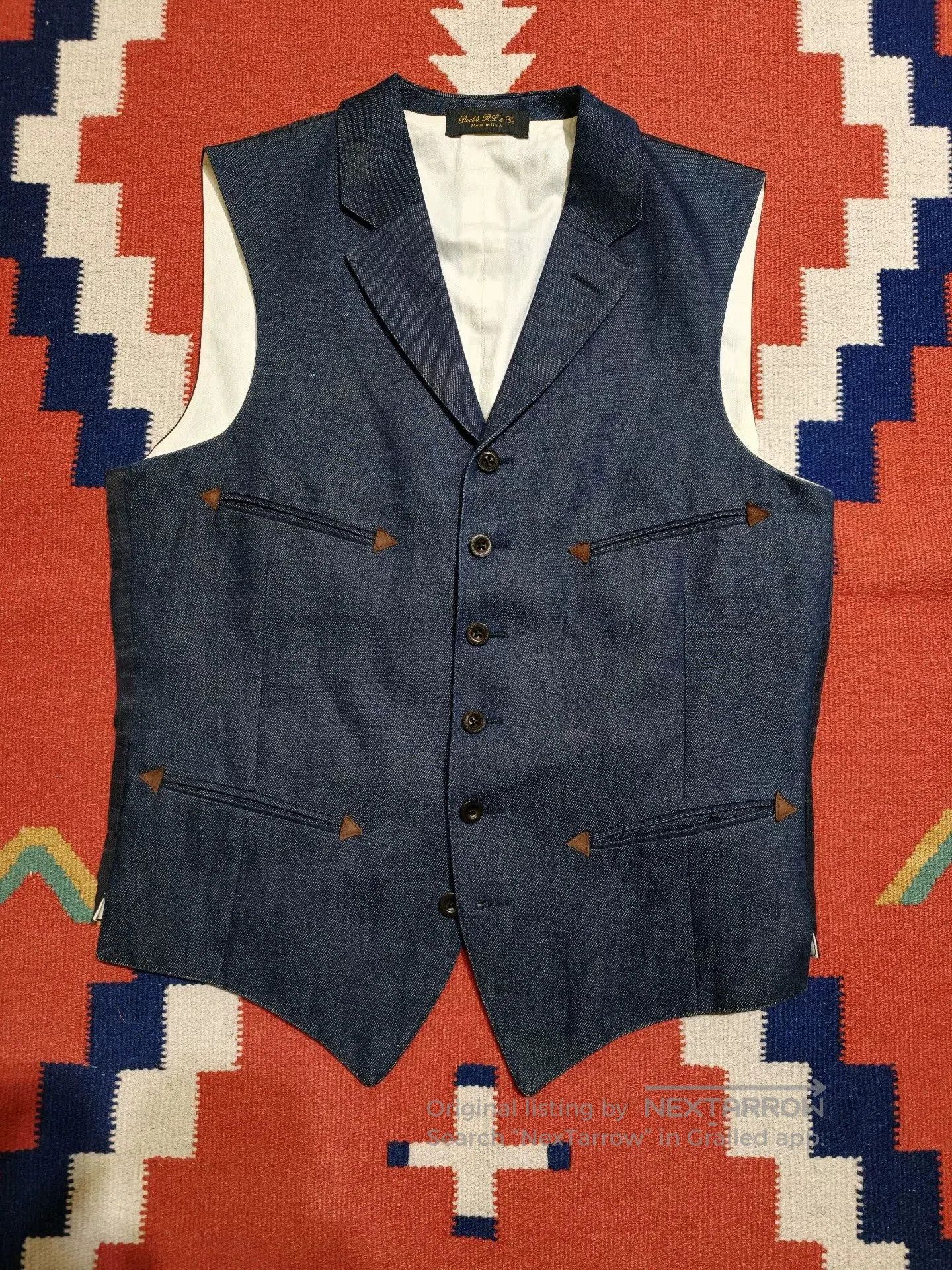 RRL Ralph Lauren RRL Double RL Denim Western Vest. Size US M / EU 48-50 / 2 - 1 Thumbnail