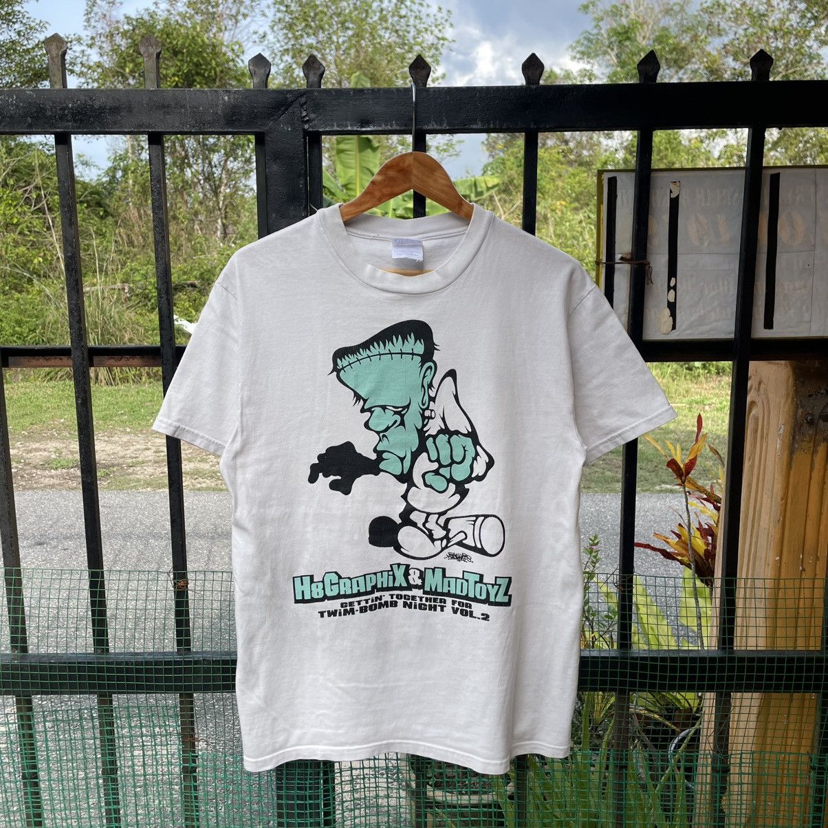 Hanes 🔥Vintage 90s H8 Graphix X Mad Toys Frakenstein Parody Tee Size US M / EU 48-50 / 2 - 1 Thumbnail