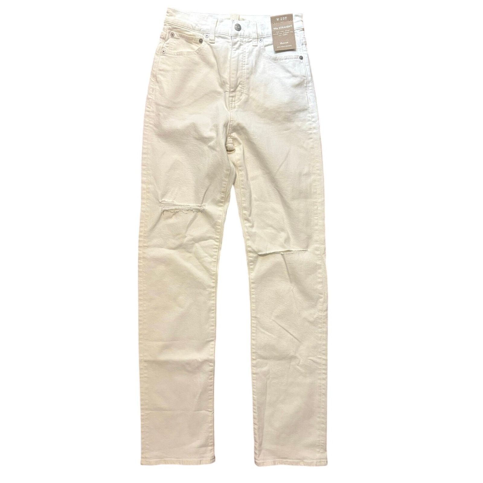 Madewell NWT Madewell The Tall '90s Straight Jean Tile White Size 25T Size 25" / US 0 / IT 36 - 4 Thumbnail