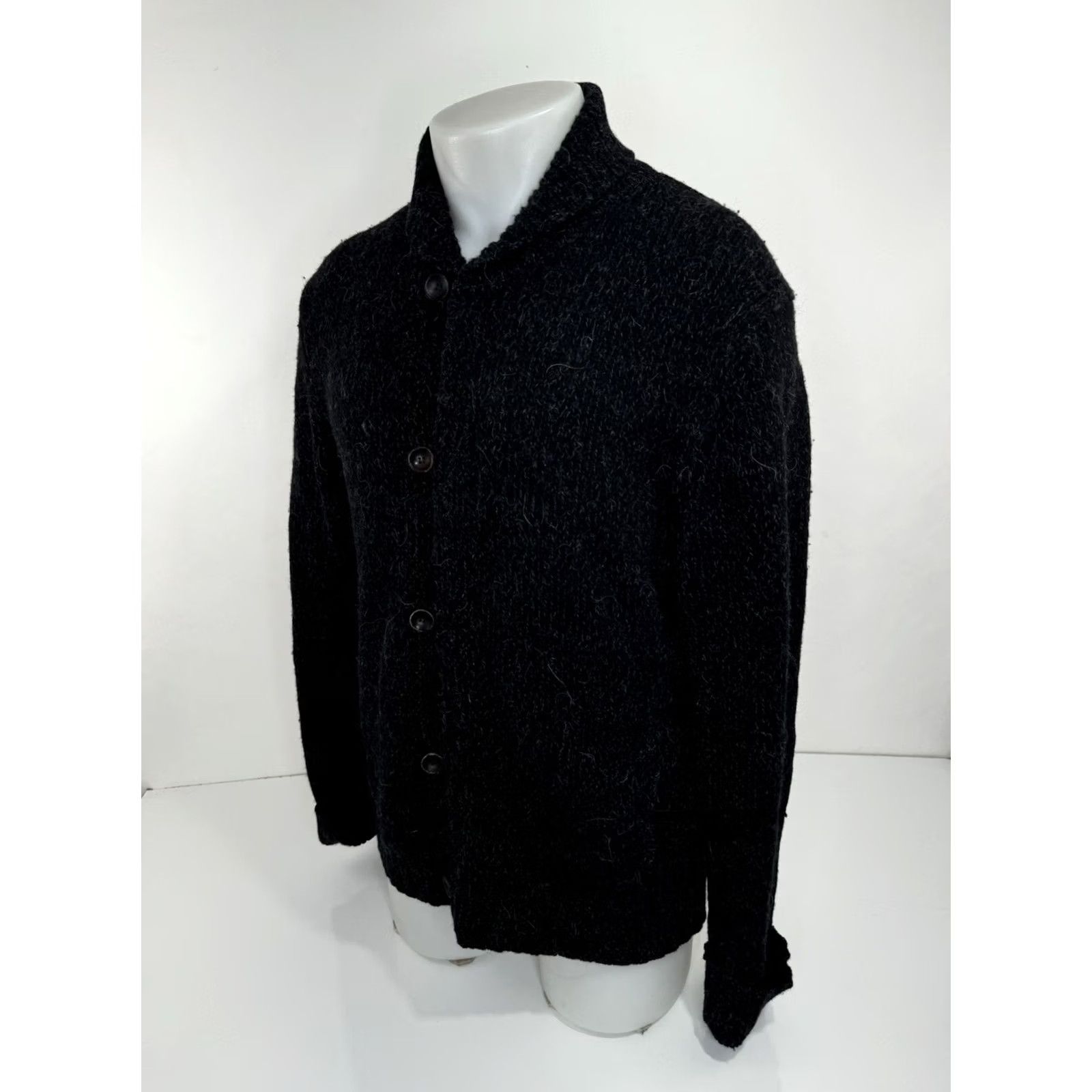 Theory THEORY - ALPACA / CASHMERE / WOOL Shawl Cardigan M / L Sweater EXCELLENT Shirt Mens L Black & Gray 90s JK Size US L / EU 52-54 / 3 - 3 Thumbnail