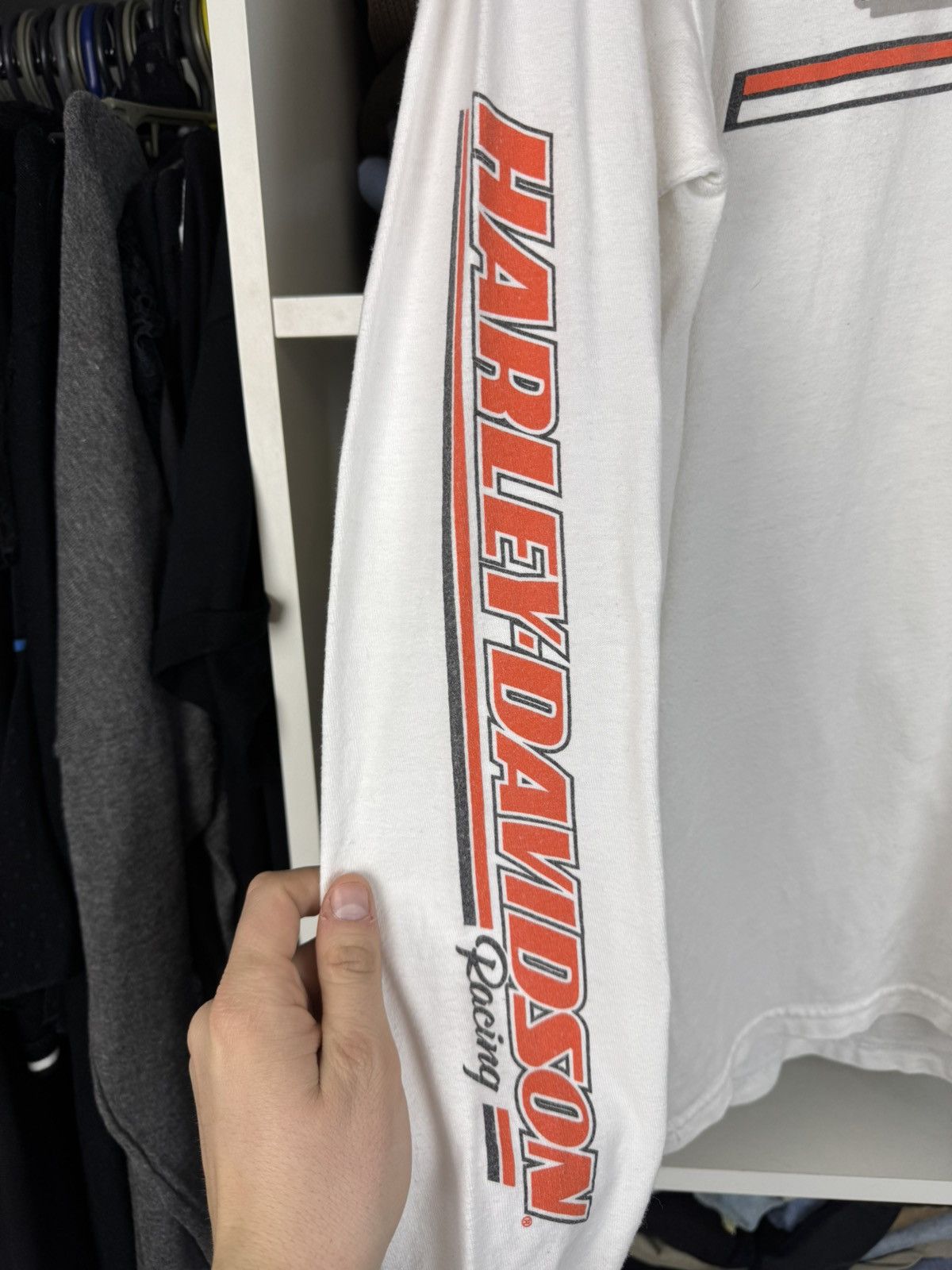 Harley Davidson Vintage 1999 Harley Davidson Racing Long Sleeve T-Shirt Size US XL / EU 56 / 4 - 4 Thumbnail