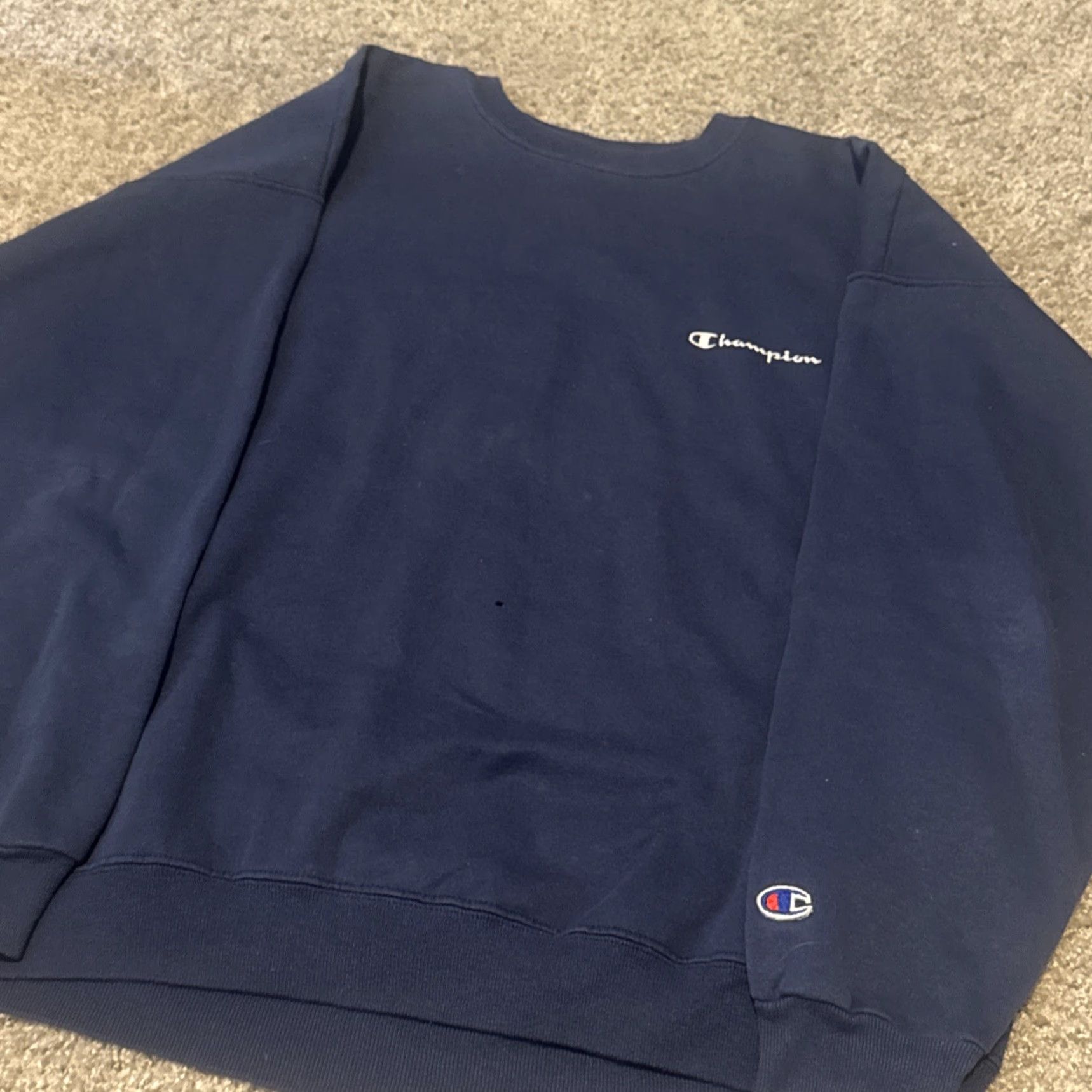 Champion VINTAGE Champion Sweatshirt Crewneck Navy Blue XL 90s Logo Men Shirts? Size US XL / EU 56 / 4 - 4 Thumbnail