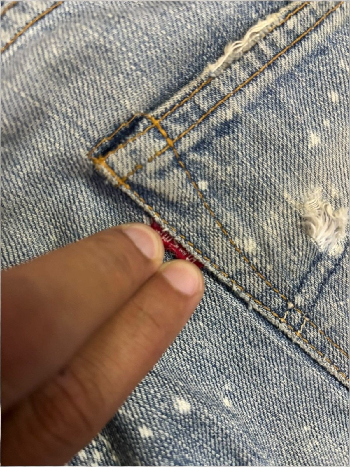 Junya Watanabe × Levi's Vtg Levis 501xx Big E Selvedge Splatter Patchwork Boro Jeans Size US 36 / EU 52 - 15 Thumbnail