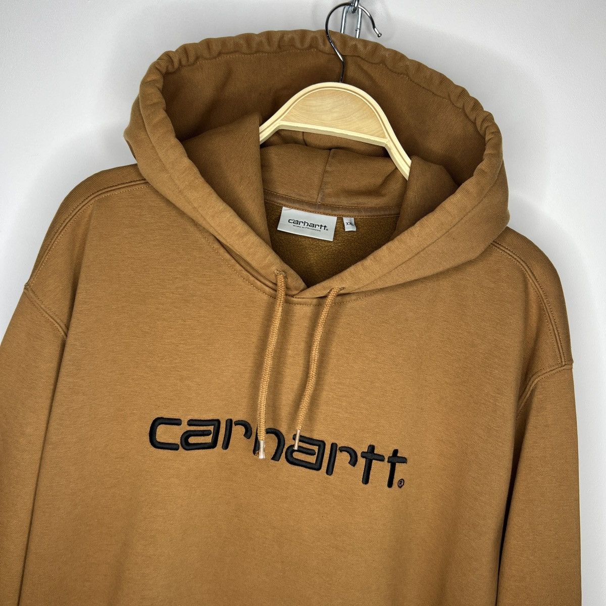 Carhartt × Carhartt Wip × Vintage Y2K Carhartt WIP Brown Box Logo Hoodie Sweatheit Size US XXL / EU 58 / 5 - 4 Thumbnail