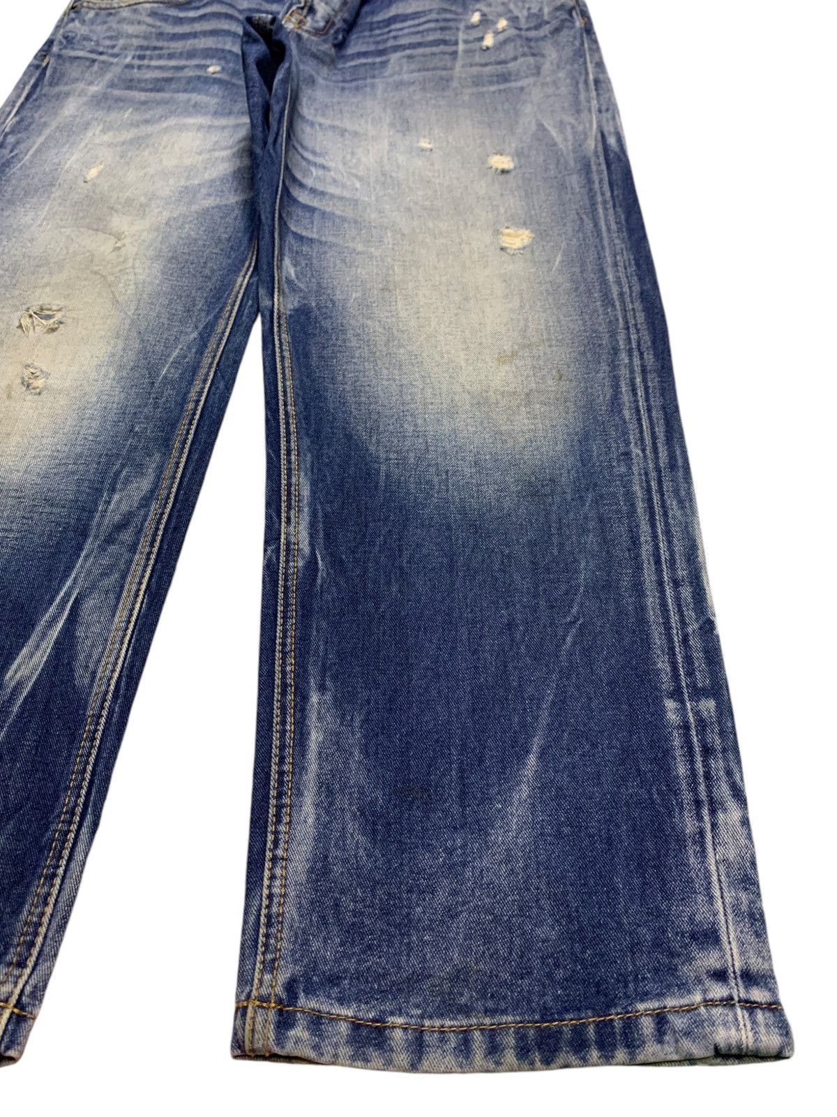 Zara Vintage Zara Man Selvedge Faded Wash Distressed Loose Jeans Size US 37 - 8 Thumbnail