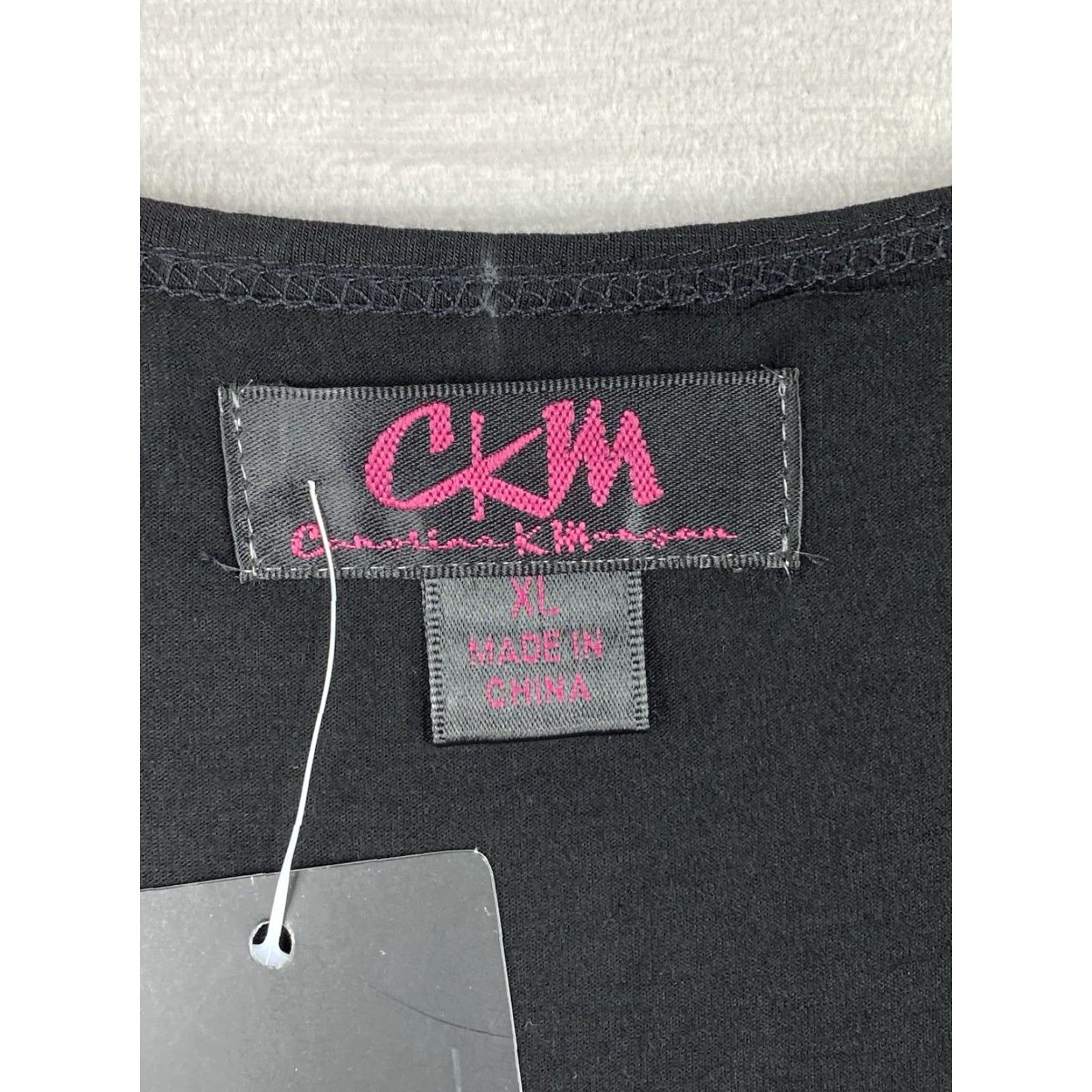 Vintage VINTAGE Caroline Morgan CKM Dress XL Black Deep V Neck Knit Cruise Beach Swing ALine NWT Size XL / US 12-14 / IT 48-50 - 3 Thumbnail