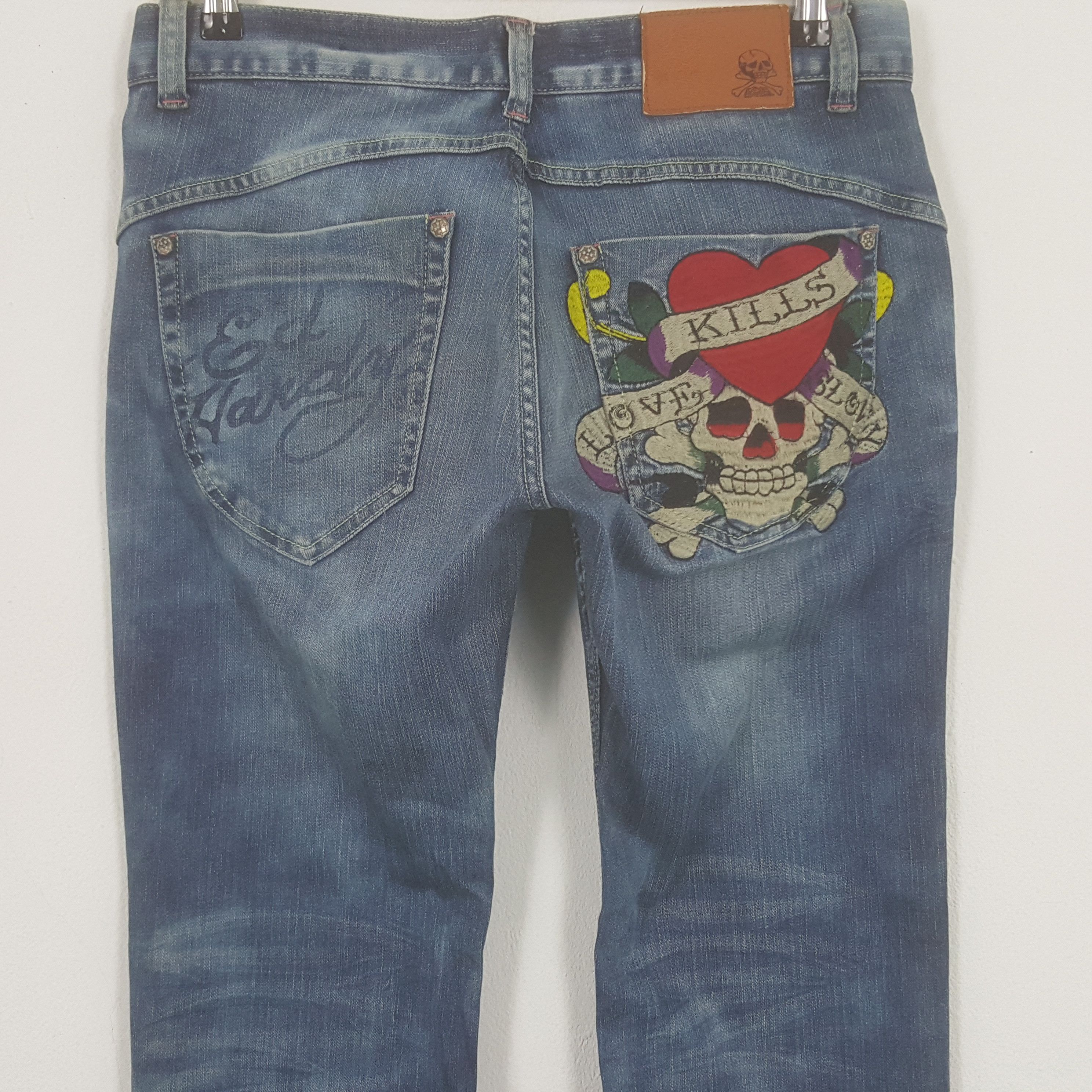 Christian Audigier Vintage Ed Hardy by Christian Audiger Embroidery Denim Jeans Size 32" / US 10 / IT 46 - 2 Thumbnail