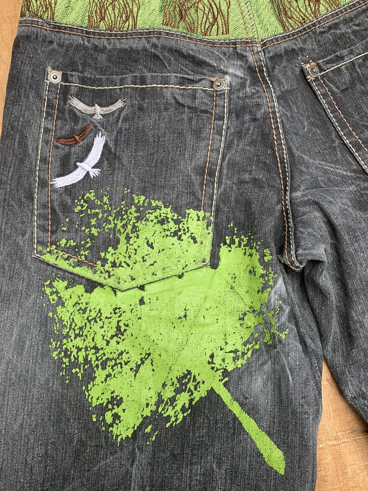Art Comes First Mad Fashion Embroidered and Paint Print Denim Pants Size US 32 / EU 48 - 17 Thumbnail