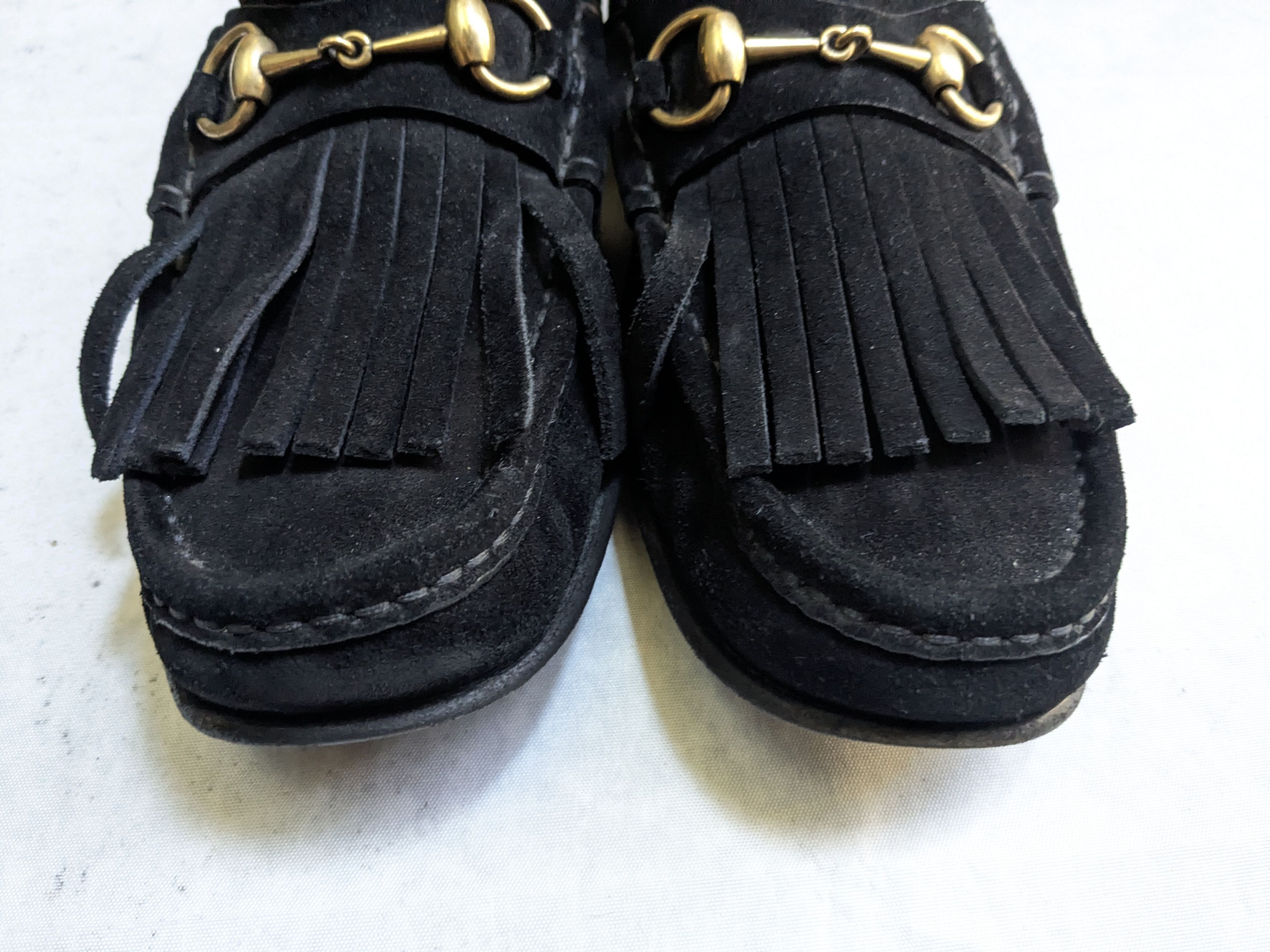 Gucci Gucci Horsebit Loafers Black Suede 10.5 Fringe Size US 10.5 / EU 43-44 - 5 Thumbnail