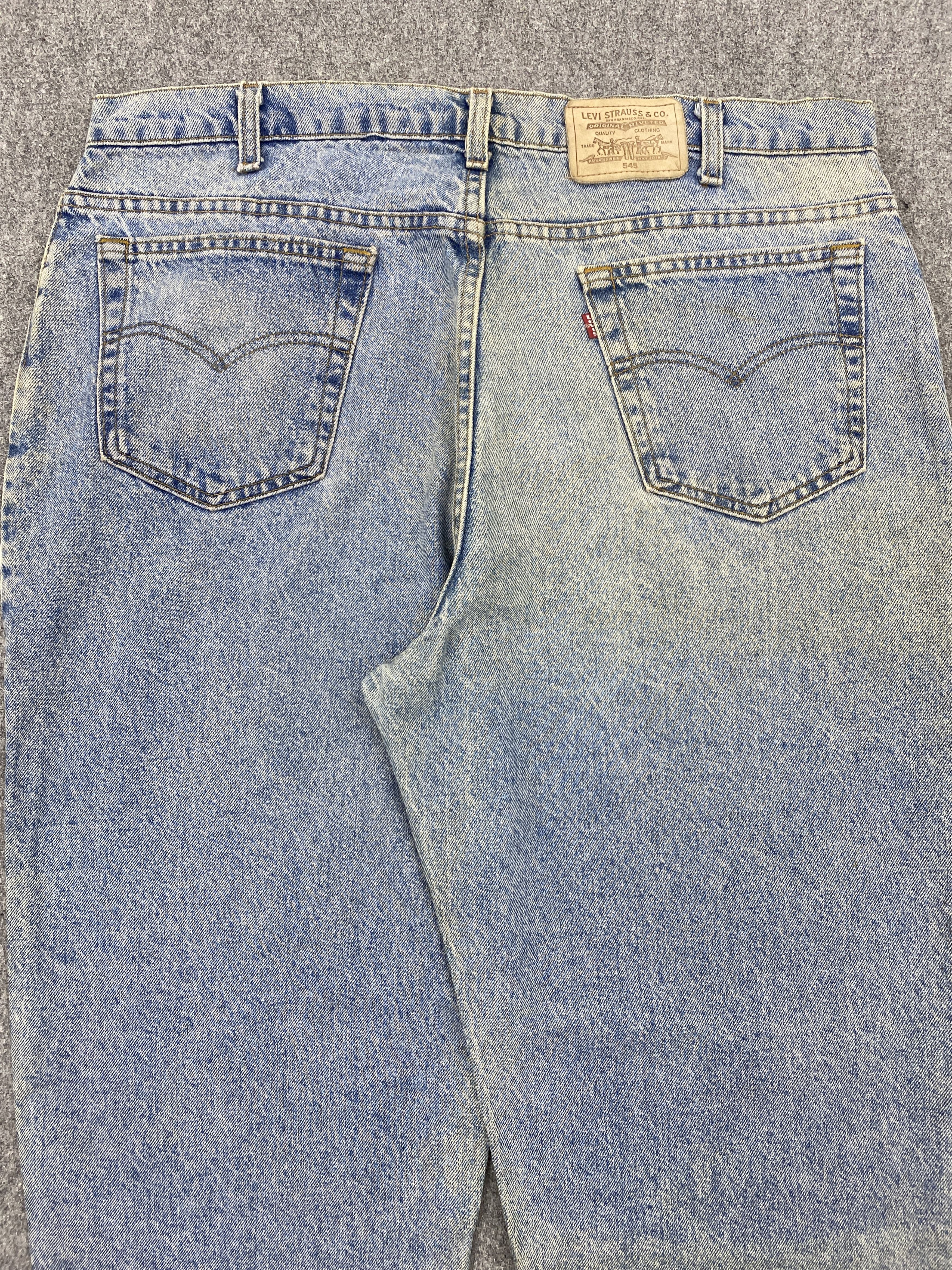 Levi's Vintage 90s Levis 545 Baggy Faded Blue Jeans S0038 Size US 39 - 4 Thumbnail