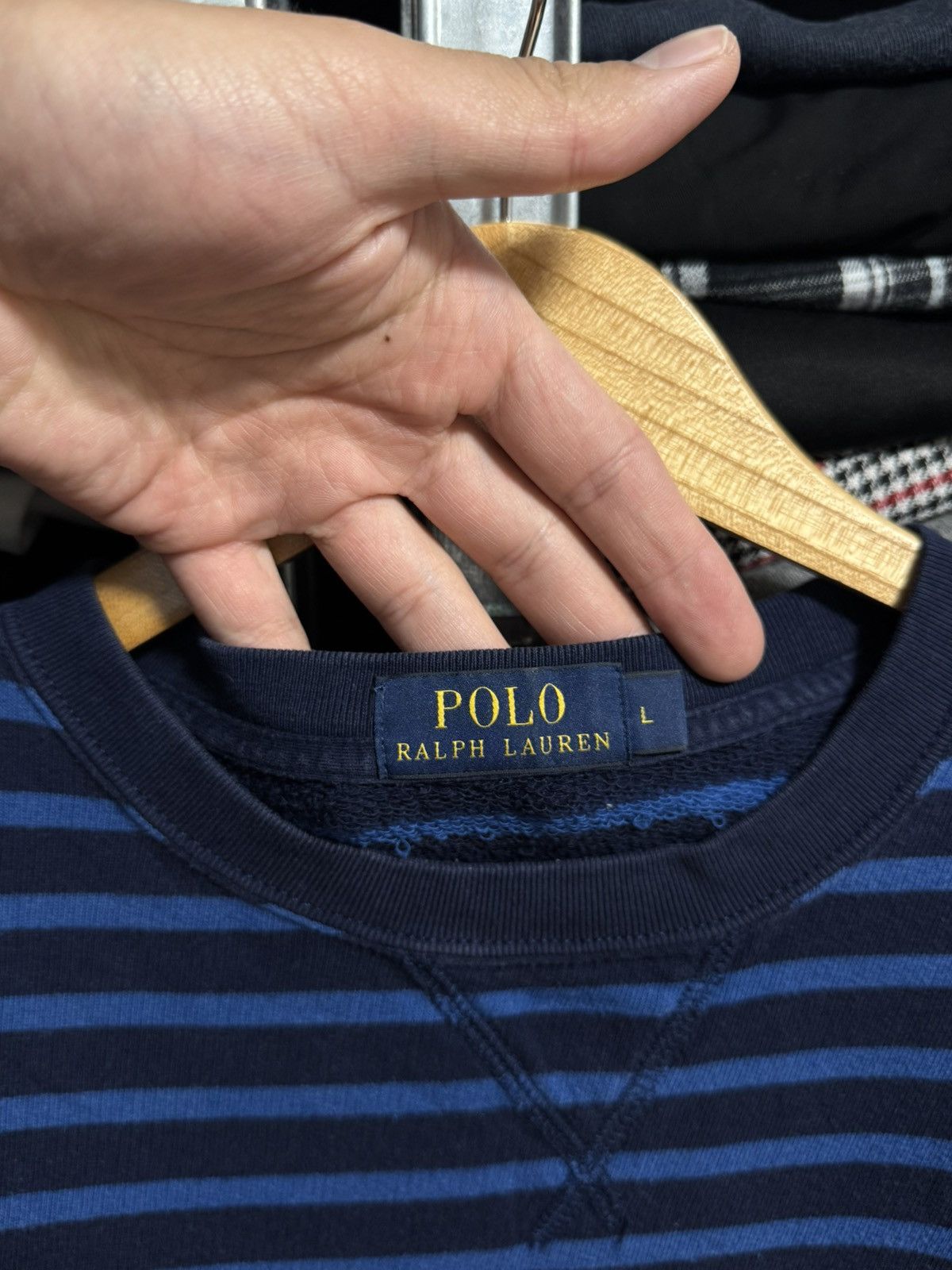 Polo Ralph Lauren Polo Ralph Lauren Small Logo Striped Sweatshirt Y2K Size L Size US L / EU 52-54 / 3 - 4 Thumbnail
