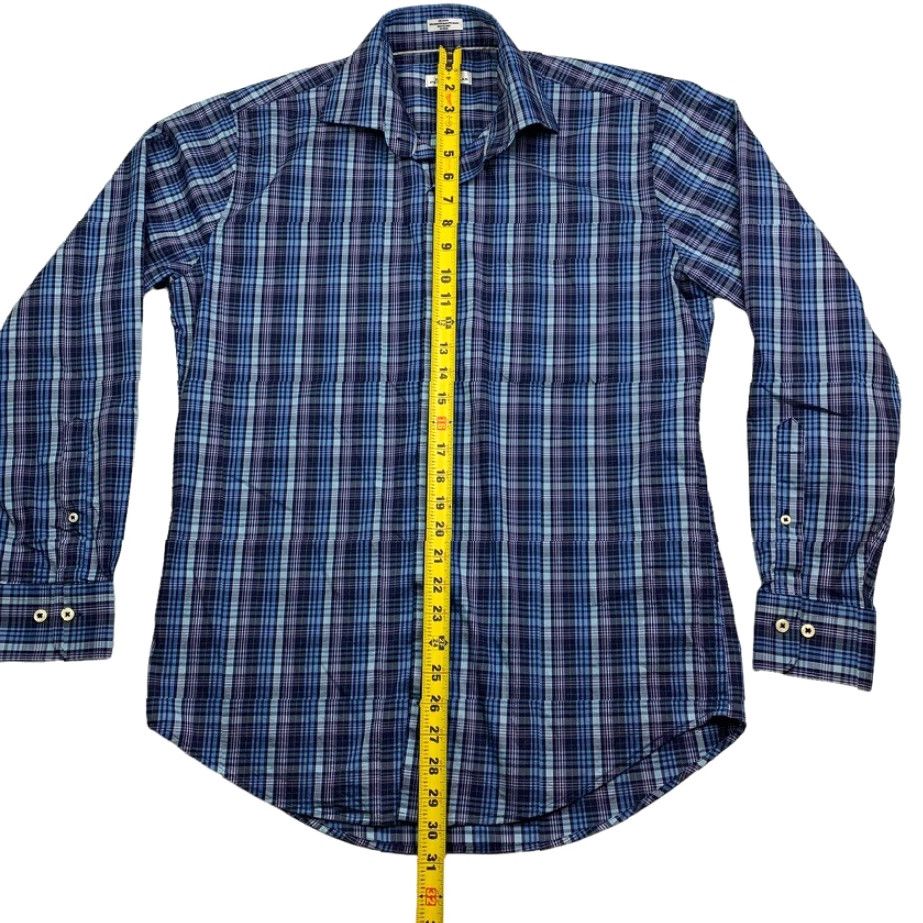 Peter Millar Peter Millar Shirt Men Long Sleeve Button-Down Blues Purple Plaid Medium Size US M / EU 48-50 / 2 - 6 Thumbnail
