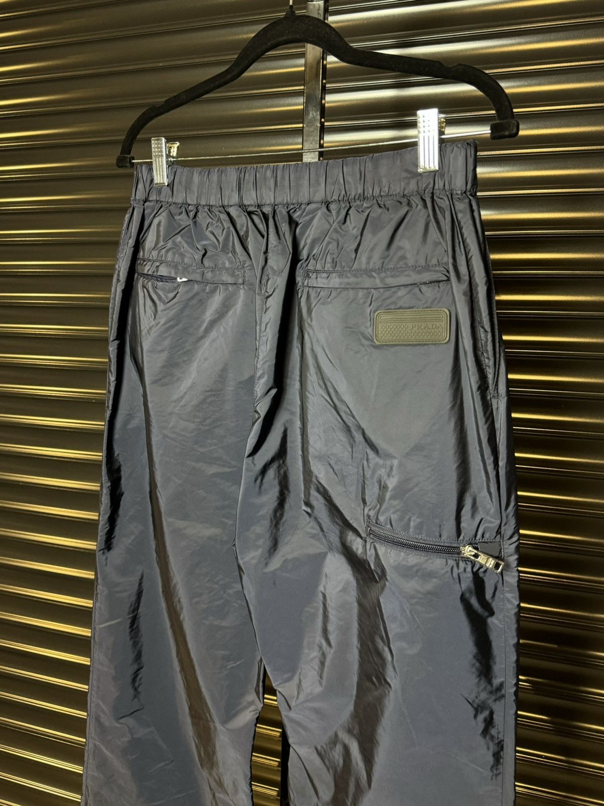 Prada Prada Re-Nylon Patch Logo Navy Nylon Track Pants - Size 50 Size US 32 / EU 48 - 2 Thumbnail