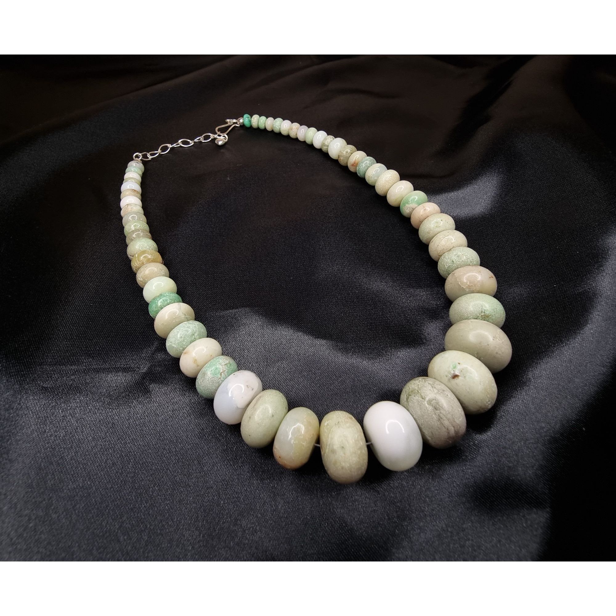Vintage Jay King DTR Sterling Silver Chrysoprase Bead Necklace Gradu Size ONE SIZE - 1 Thumbnail