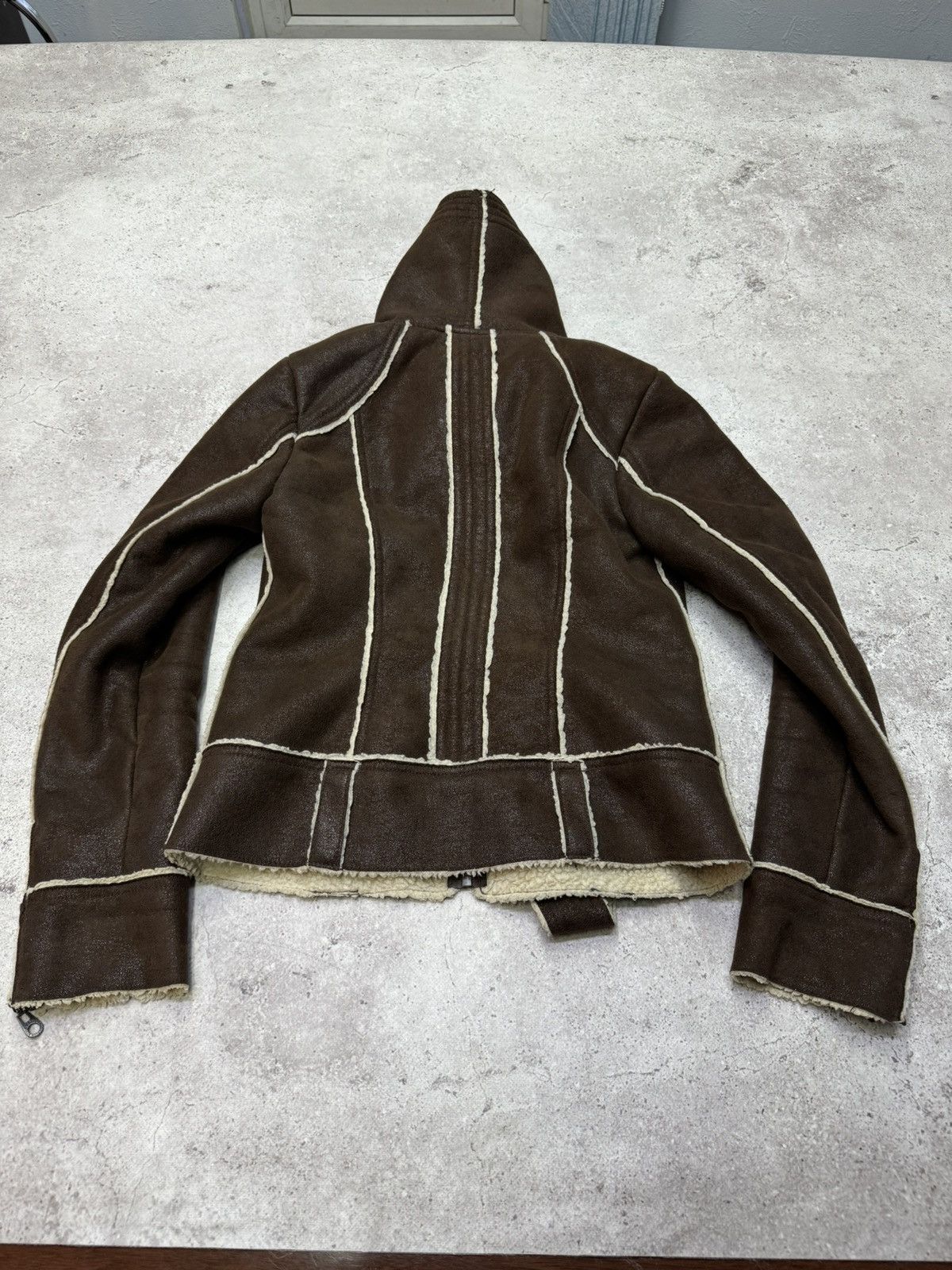 Japanese Brand Vintage Faded Big Neck Rick Owens Style Suede Jacket Size US M / EU 48-50 / 2 - 6 Thumbnail