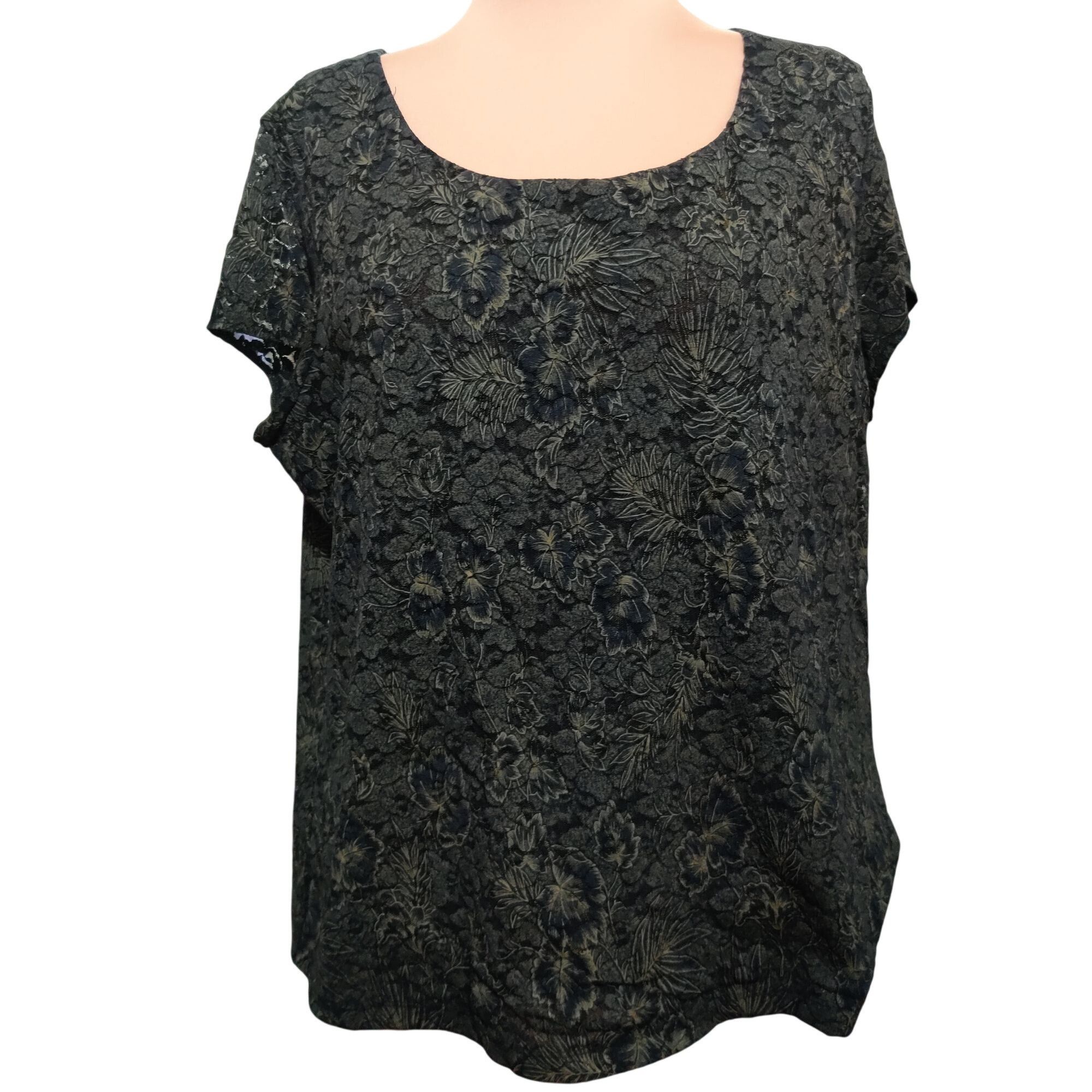 Alfani Alfani 2X Black Lace Floral Blouse Elegant Feminine Plus Siz Size XXL / US 16-18 / IT 52-54 - 1 Thumbnail