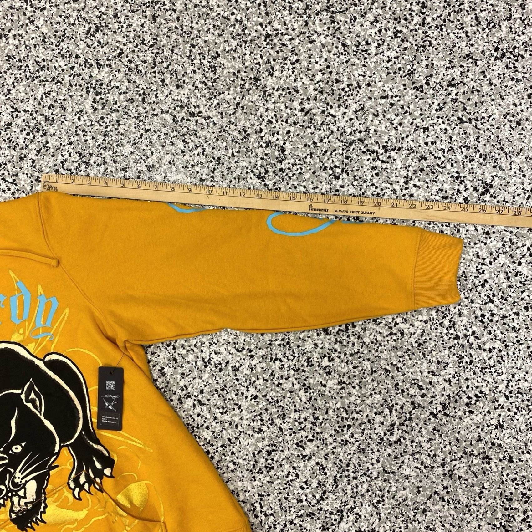 Ed Hardy VINTAGE Ed Hardy Yellow Hoodie Black Panther Pullover Sweatshirt Men's Large EHM1300-55 Size US L / EU 52-54 / 3 - 4 Thumbnail