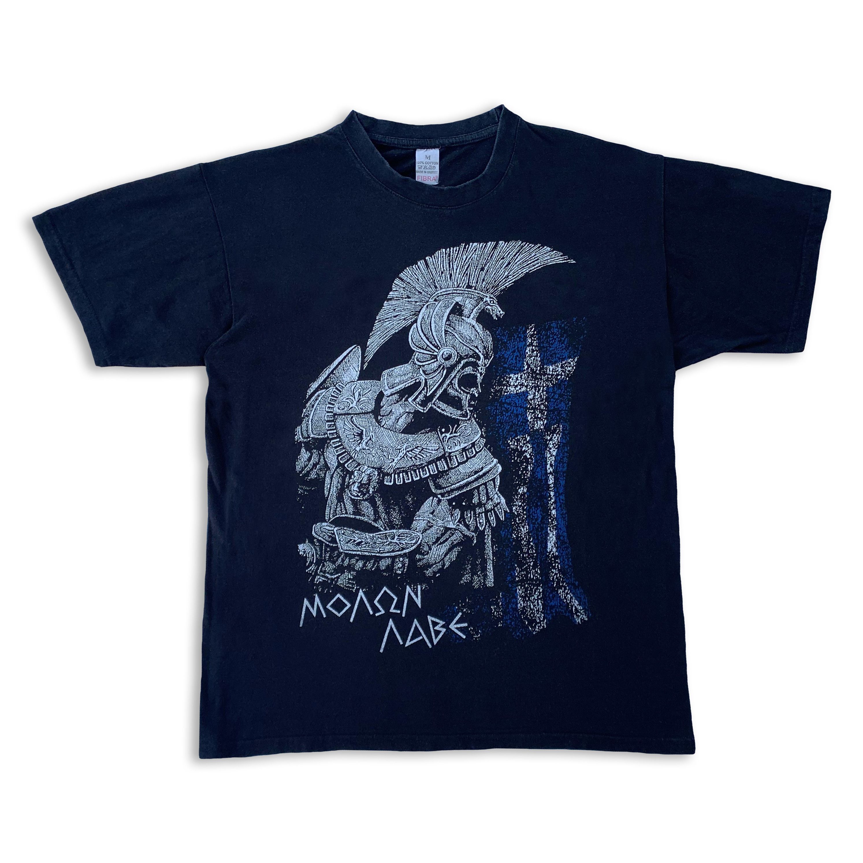 Vintage Y2K GREEK WARRIOR t shirt Sparta 300 Troy Battle History / M Size US M / EU 48-50 / 2 - 2 Thumbnail