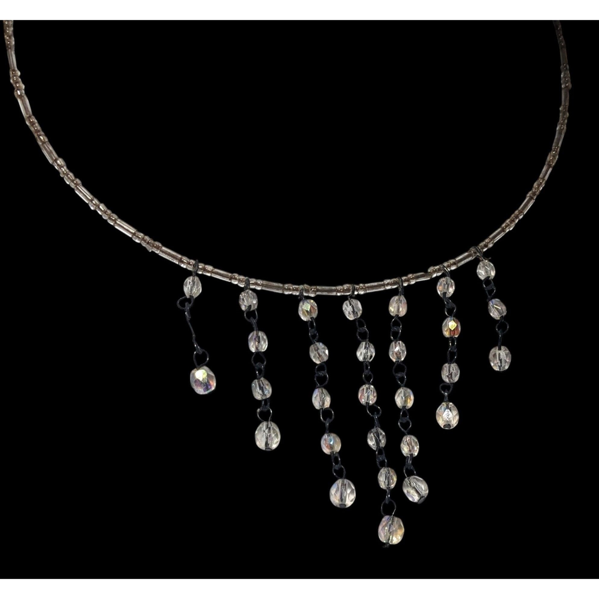 Other Y2K Style Aurora Borealis Beaded Fringe Coil Necklace Size ONE SIZE - 4 Thumbnail