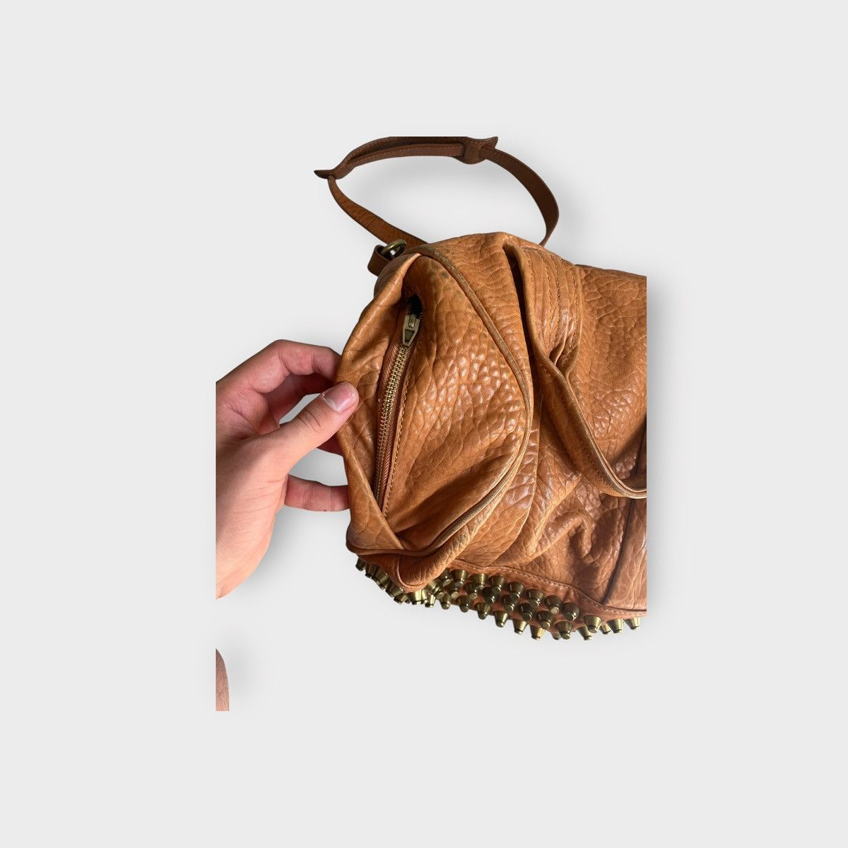 Alexander Wang Alexander Wang Rocco Bag – Brown Leather / Gold Studs Size ONE SIZE - 6 Thumbnail