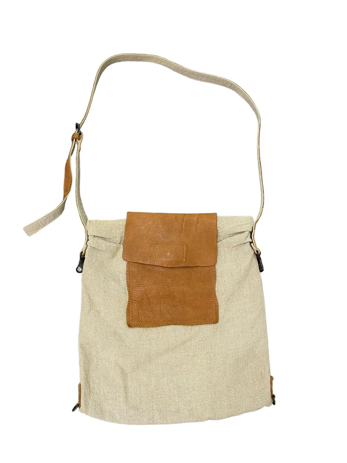 Japanese Brand Linen and Leather Arome de Muguet Messenger Bag Size ONE SIZE - 8 Thumbnail