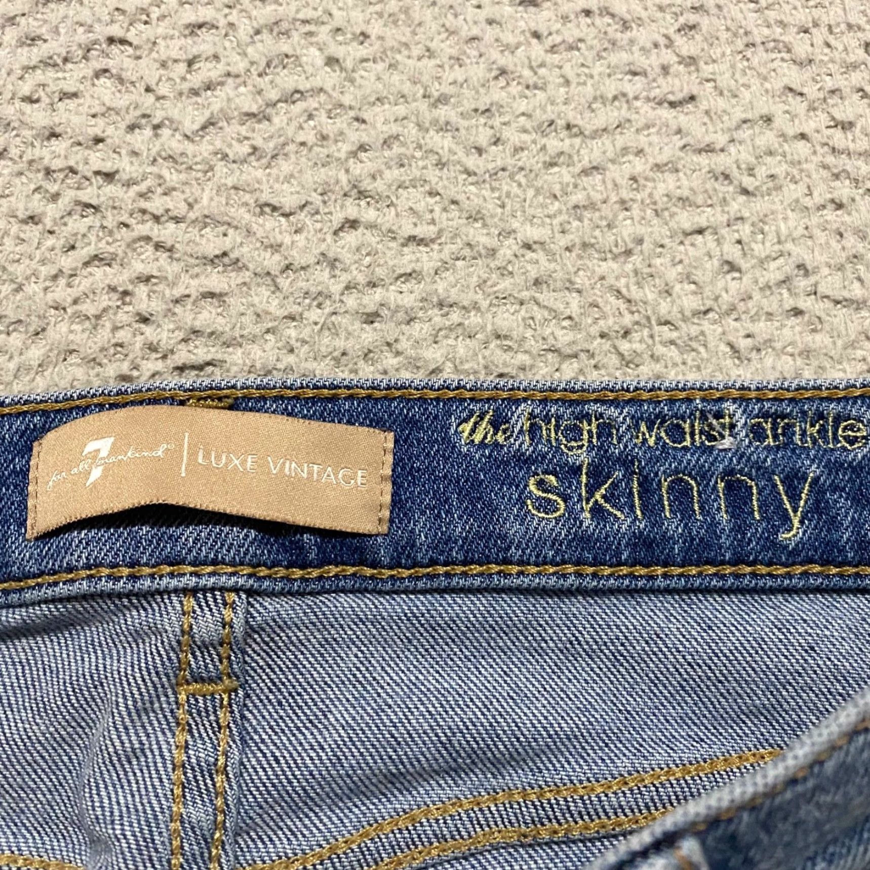 7 For All Mankind 7 For All Mankind Jeans Womens Skinny High Rise Blue Denim 27 Medium Stretch 5-Pocket Style Womens Bay? 27 Size 26" / US 2 / IT 38 - 3 Thumbnail