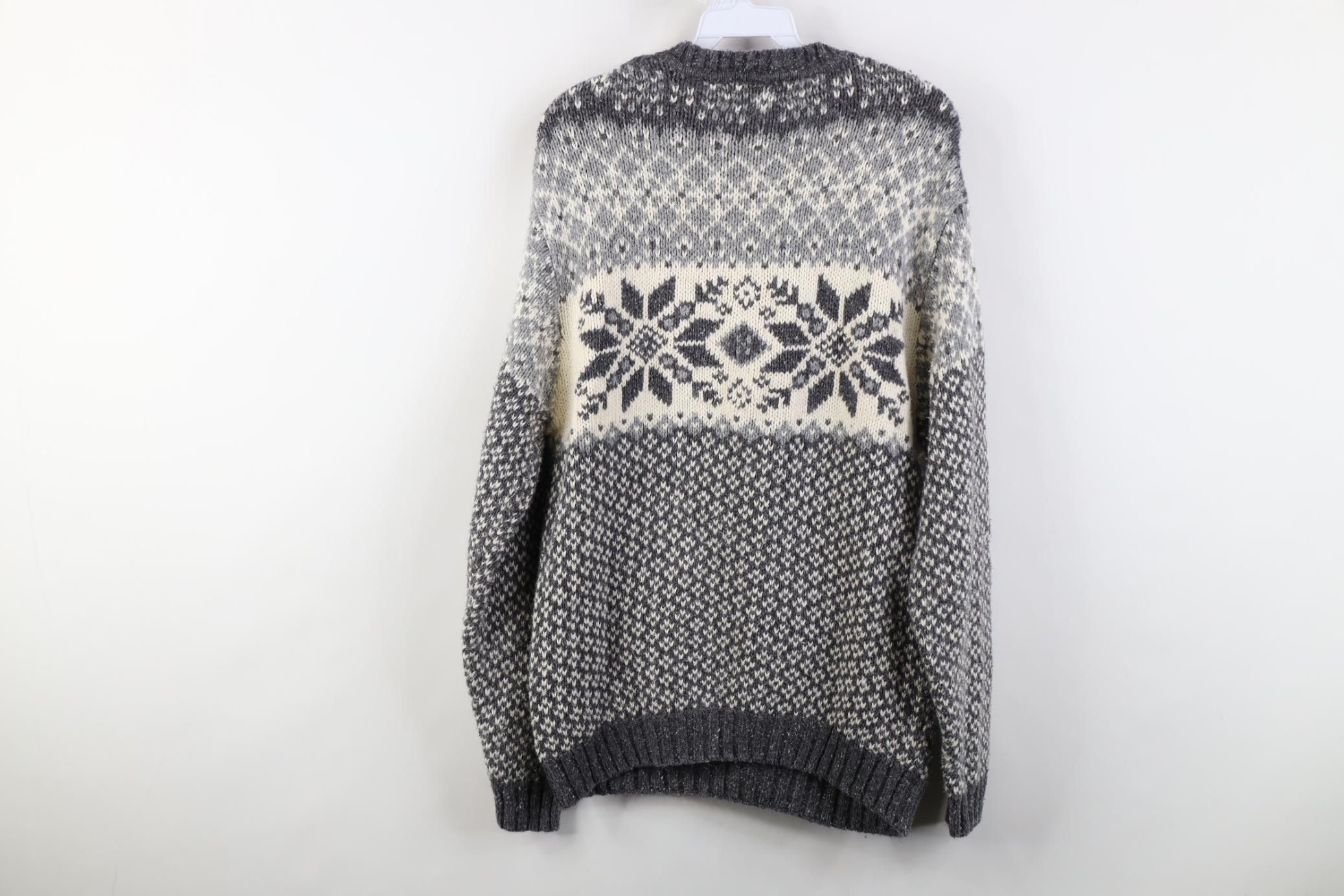 Vintage Vintage 90s Streetwear Snowflake Knit Crewneck Sweater Size US M / EU 48-50 / 2 - 8 Thumbnail
