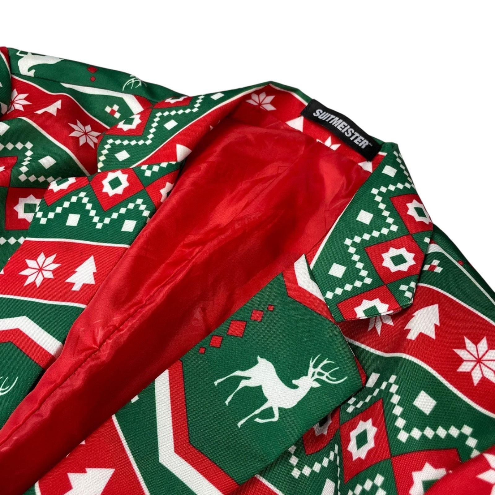 Other Suitmeister Men's Ugly Christmas Blazer Red/White/Green Rein Size 38R - 1 Thumbnail