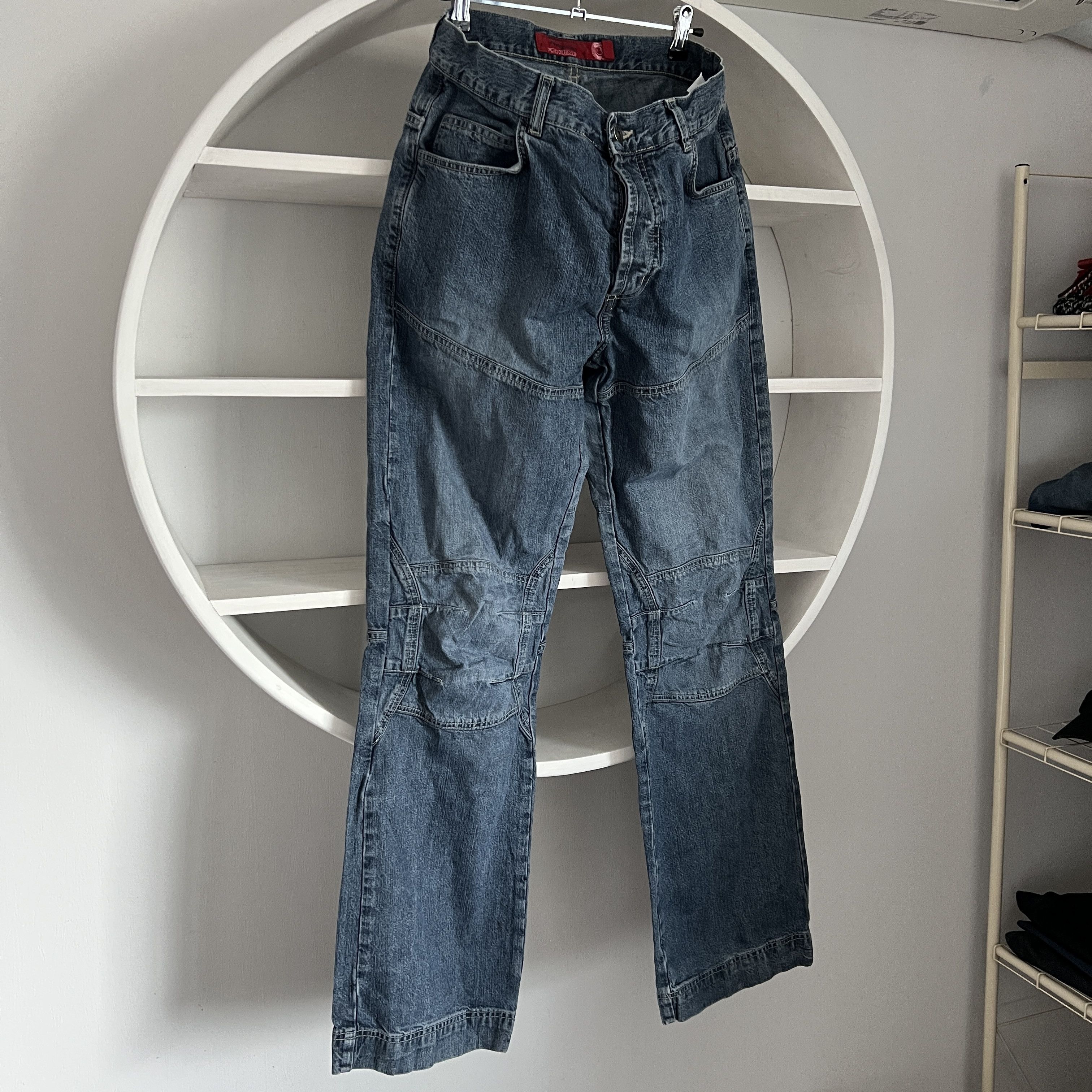 Other FISHBONE Vintage Stone Used Moto Wide Blue Jeans Size L Size US 32 / EU 48 - 3 Thumbnail