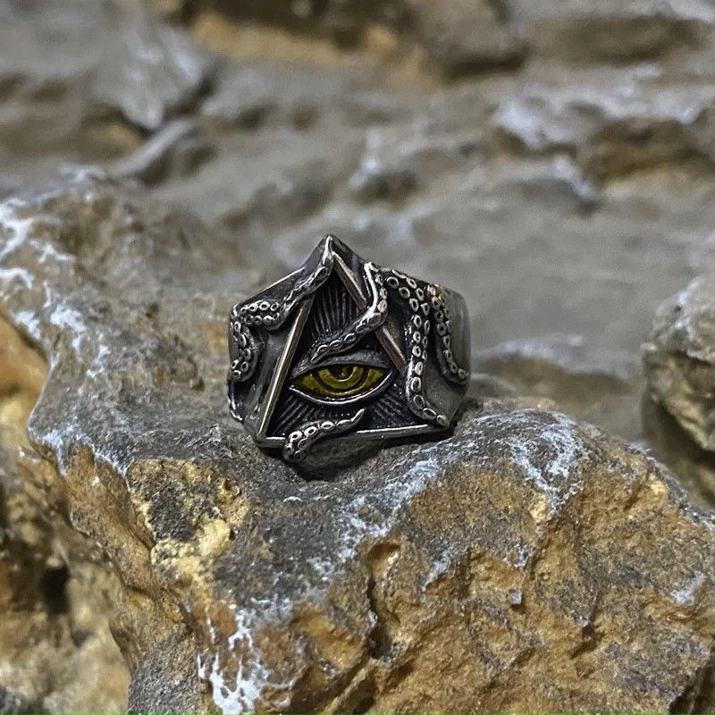 Vintage Retro Golden Eye Ring Size ONE SIZE - 2 Thumbnail