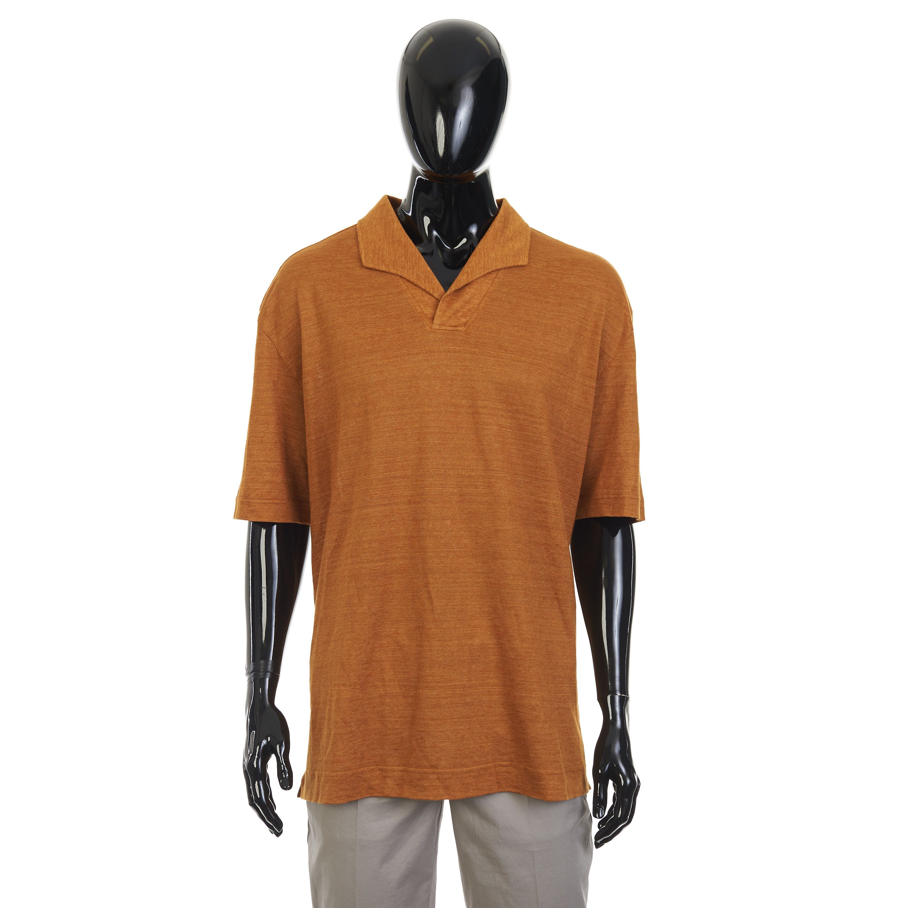 Ochre Oasi Lino Open Polo Shirt Size 60