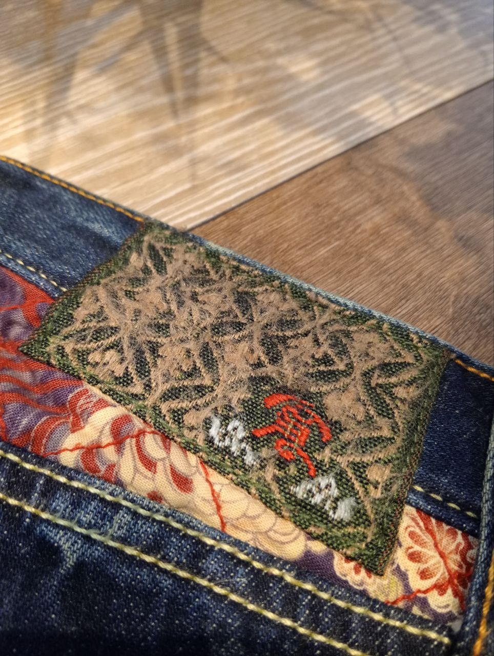Eternal ETERNAL JAPAN SUKAJAN SUGOI FISH EMBROIDERY BLUE DENIM PANTS Size US 34 / EU 50 - 12 Thumbnail