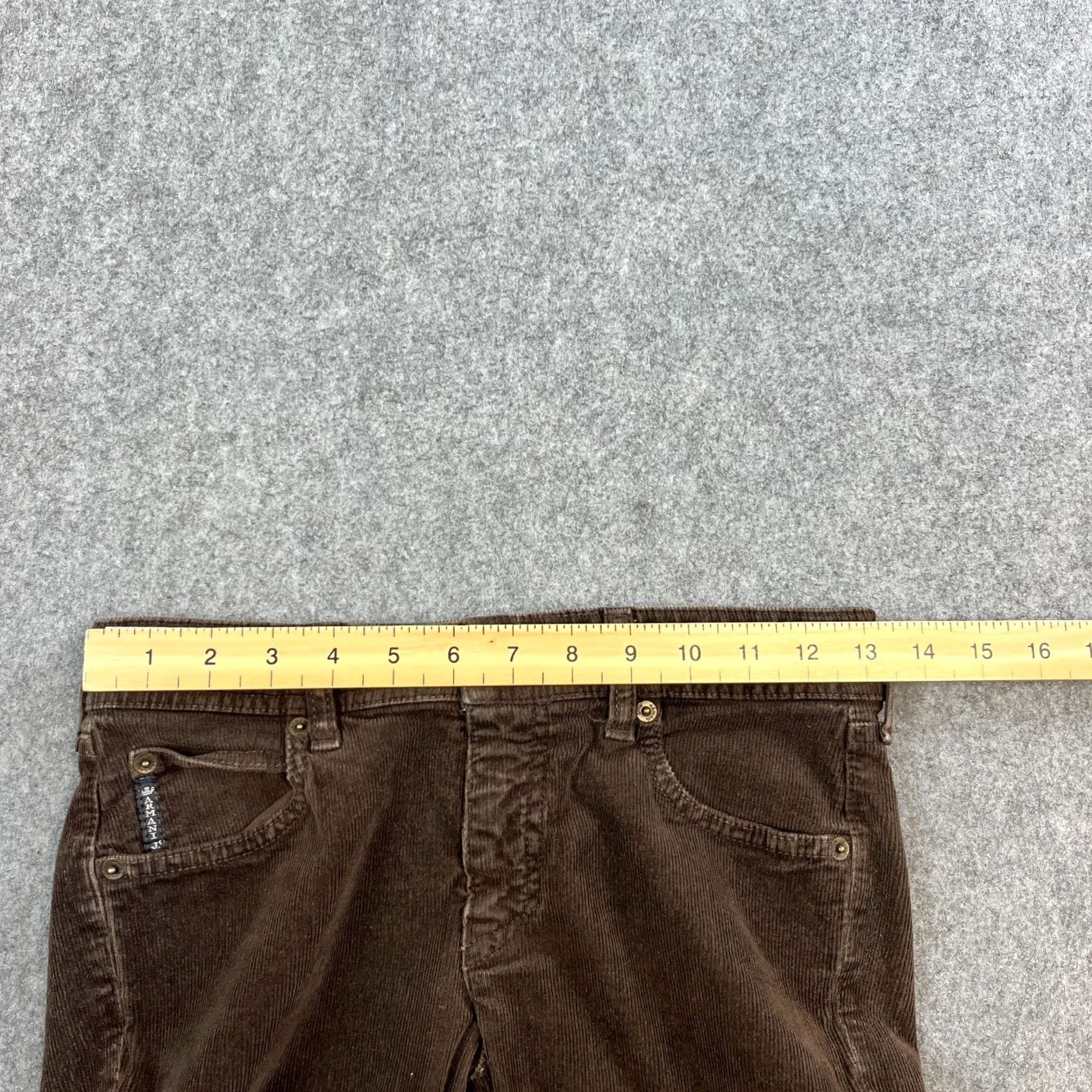 Armani Armani Womens Corduroy Jeans Slim Fit 27 30 UK 8 Brown Vintage Stretch Tapered 5-Pocket Denim Jeans Womens" Size 30" / US 8 / IT 44 - 7 Thumbnail