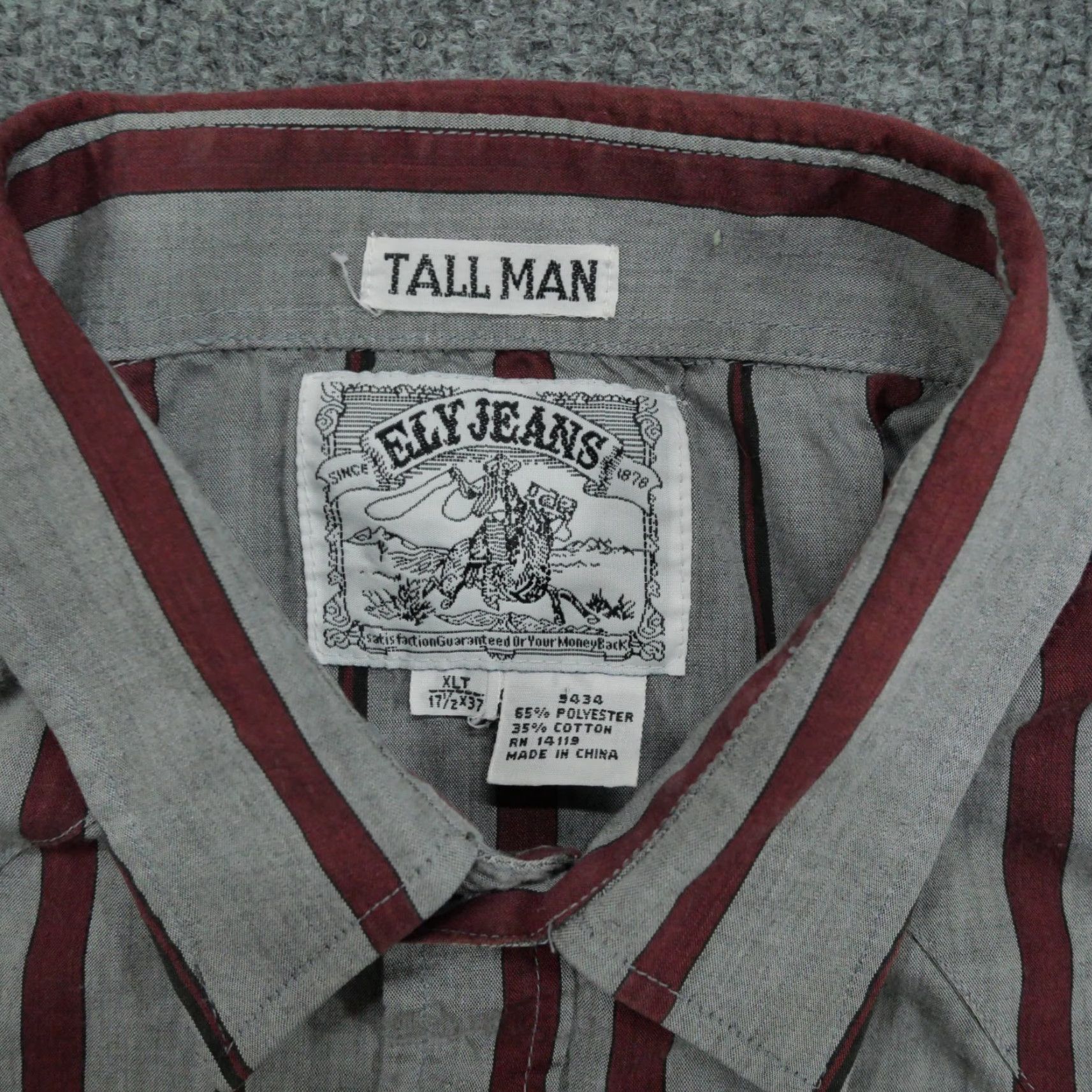 Vintage VINTAGE Ely Cattleman Shirt Mens XLT XL Tall 17.5 37 Grey Red Pearl Snap Western Country Shirt Mens Big & Tall Western Pockets 8/10 Size US XL / EU 56 / 4 - 5 Thumbnail
