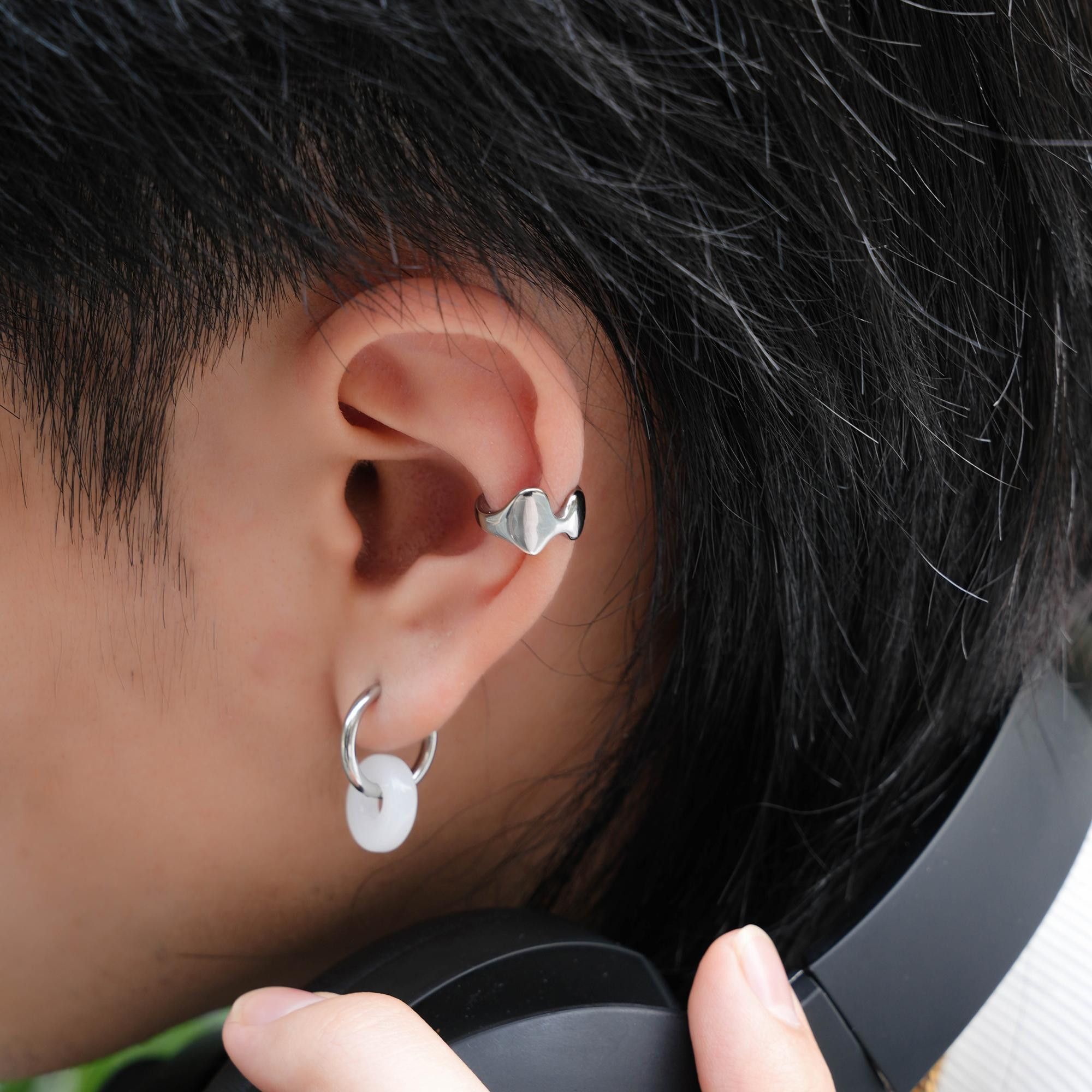 Jewelry Dark Earrings One Pairs Chrome Jewelry Size ONE SIZE - 4 Thumbnail