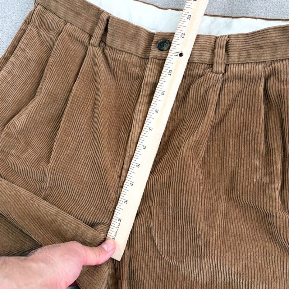 Brooks Brothers VINTAGE Brooks Brothers Pleated Dress Pants Corduroy 35x29 Brown Old Money Luxury Baggy Size US 35 - 7 Thumbnail