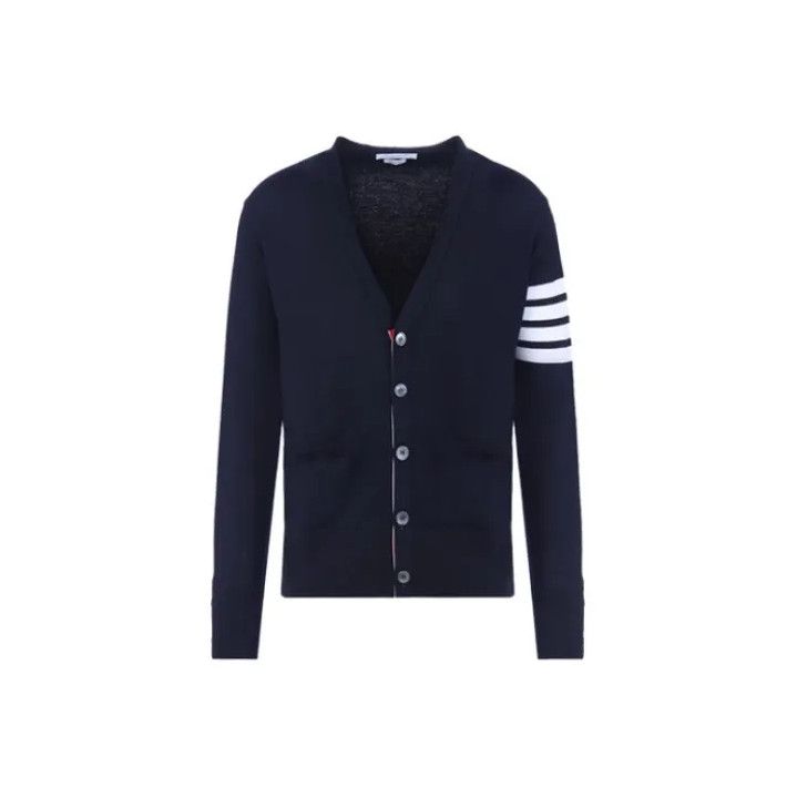 Thom Browne Thom Browne Classic Navy V-Neck Cardigan for All Size US M / EU 48-50 / 2 - 1 Thumbnail