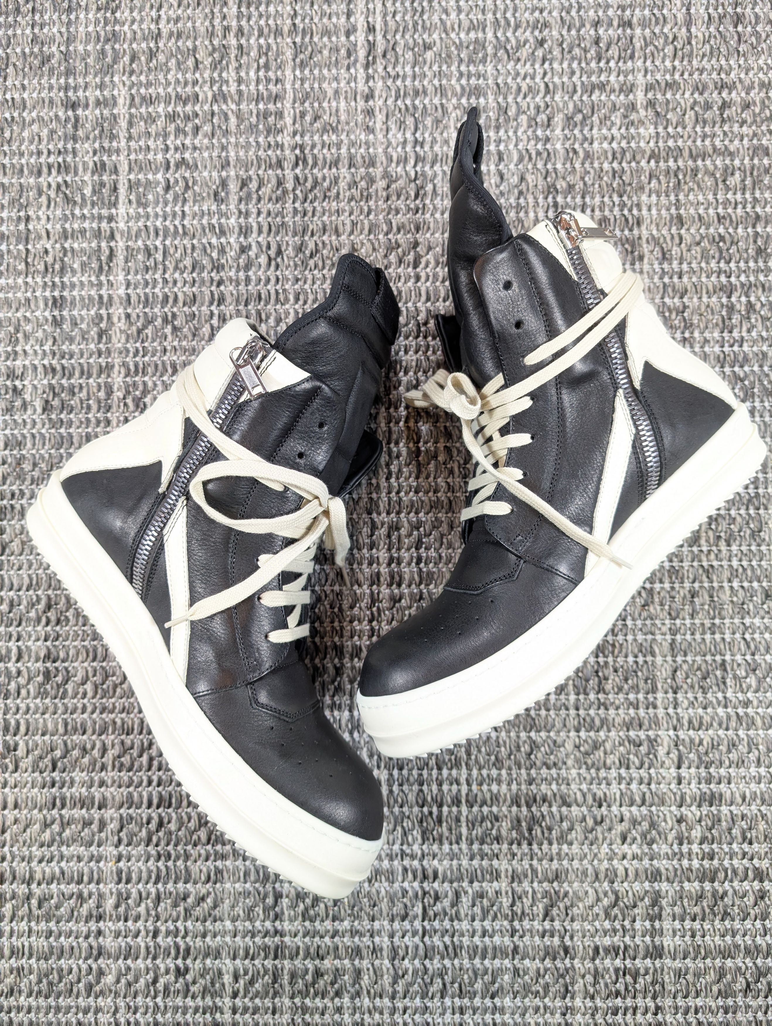 Rick Owens Rick Owens Mainline Geobasket Black / White Milk Size US 8.5 / EU 41-42 - 8 Thumbnail