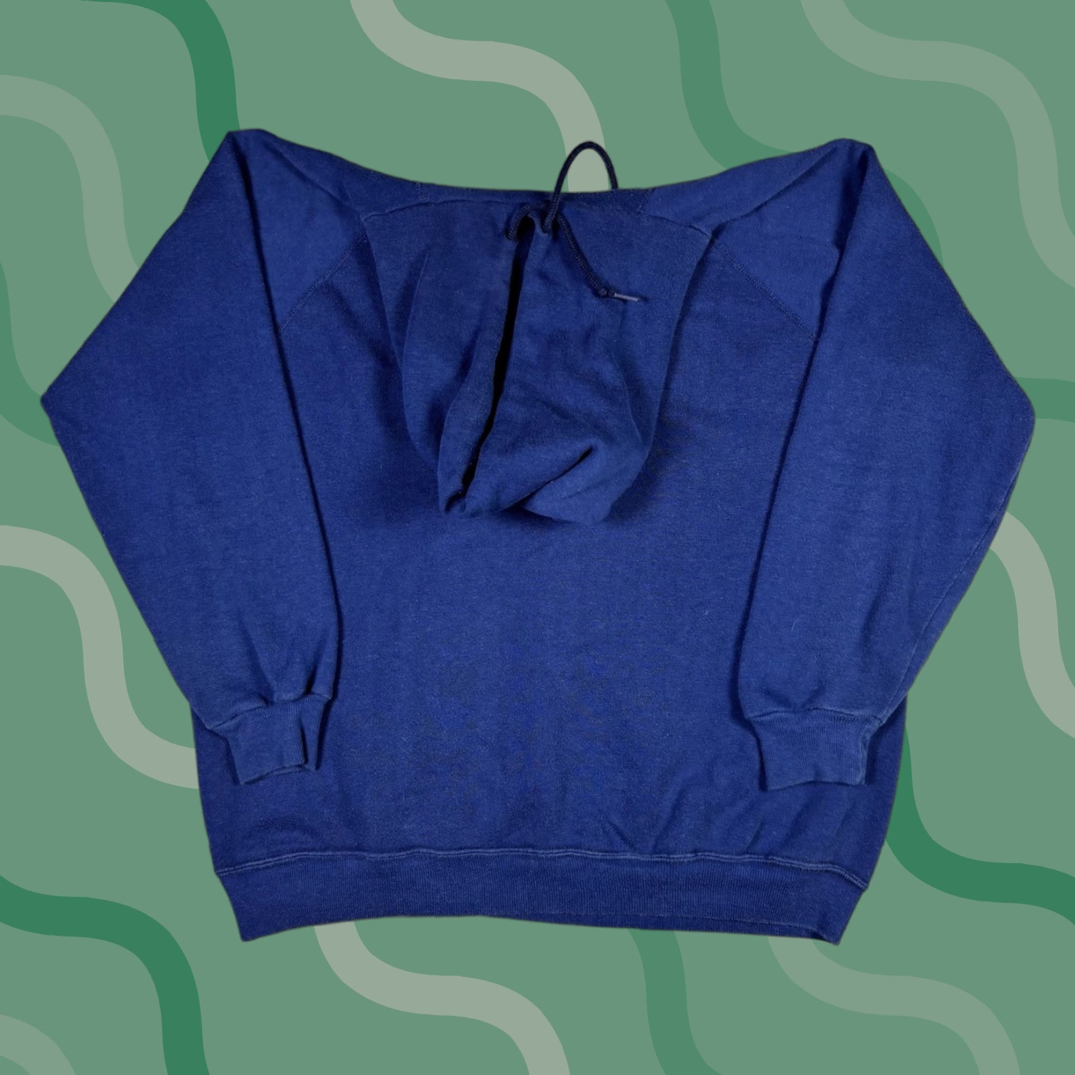 Vintage VINTAGE Navy Blue Blank Pullover Hoodie Raglin Mens M size Hoodie Size US M / EU 48-50 / 2 - 1 Thumbnail